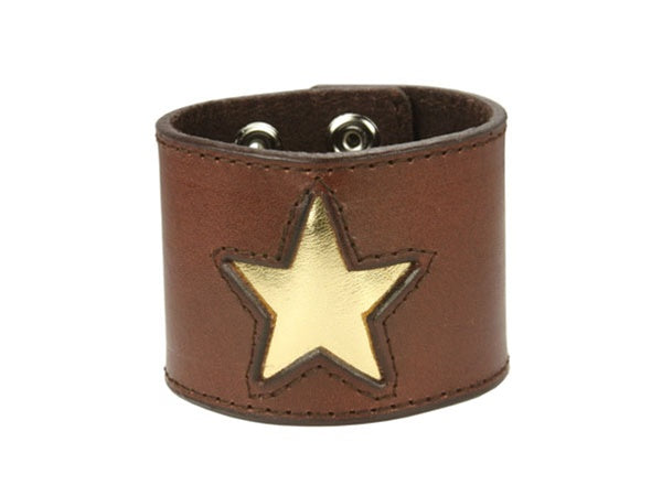 Stitching Edged Star Fashion Leather Wrist Band