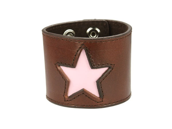 Stitching Edged Star Fashion Leather Wrist Band