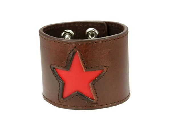 Stitching Edged Star Fashion Leather Wrist Band