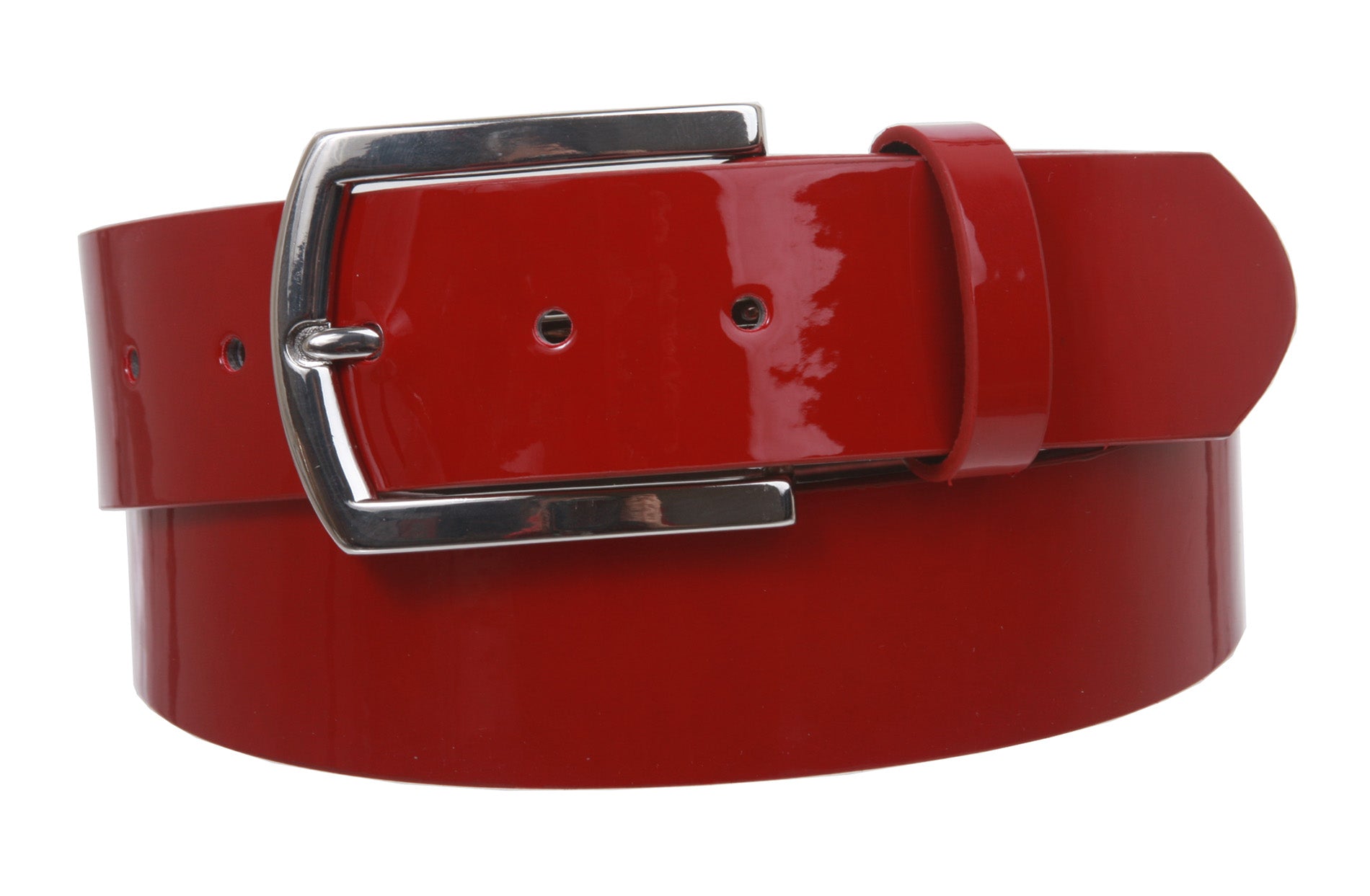 1 1/2" (38 mm) Snap On Nickel Free Faux Synthetic Patent Leather Fashion Plain Belt - OnlineBelts