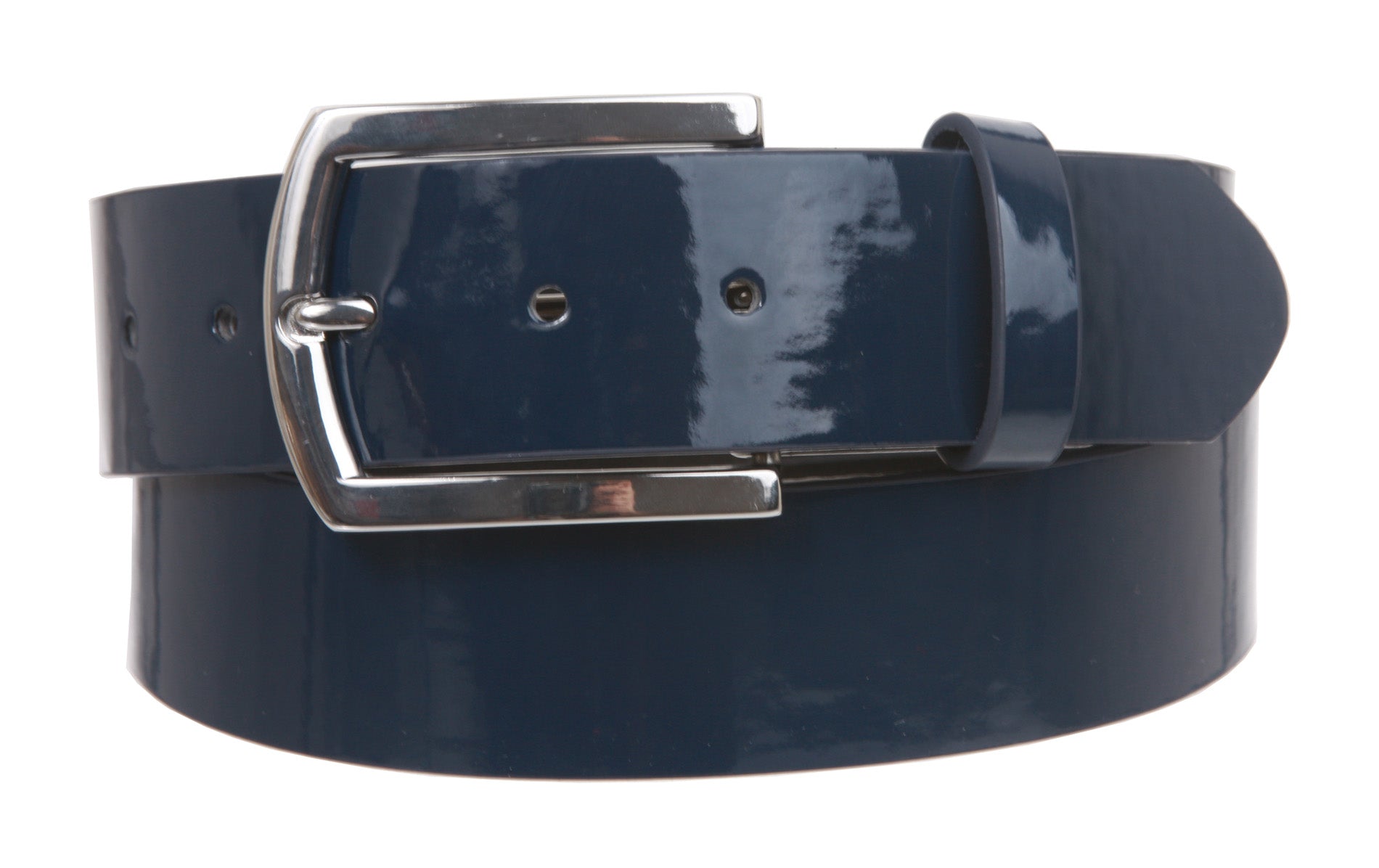 1 1/2" (38 mm) Snap On Nickel Free Faux Synthetic Patent Leather Fashion Plain Belt - OnlineBelts