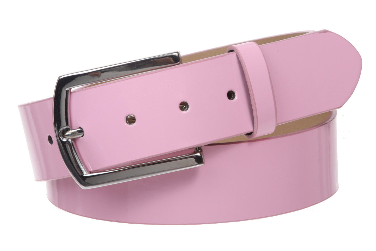 1 1/2" (38 mm) Snap On Nickel Free Faux Synthetic Patent Leather Fashion Plain Belt - OnlineBelts