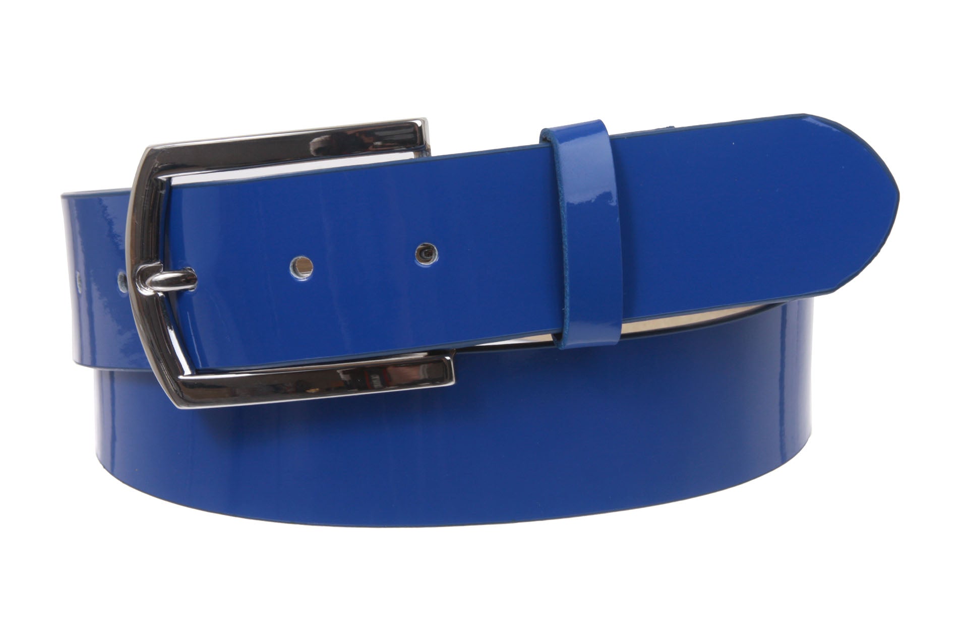 1 1/2" (38 mm) Snap On Nickel Free Faux Synthetic Patent Leather Fashion Plain Belt - OnlineBelts