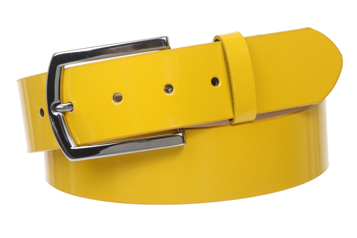 1 1/2" (38 mm) Snap On Nickel Free Faux Synthetic Patent Leather Fashion Plain Belt - OnlineBelts