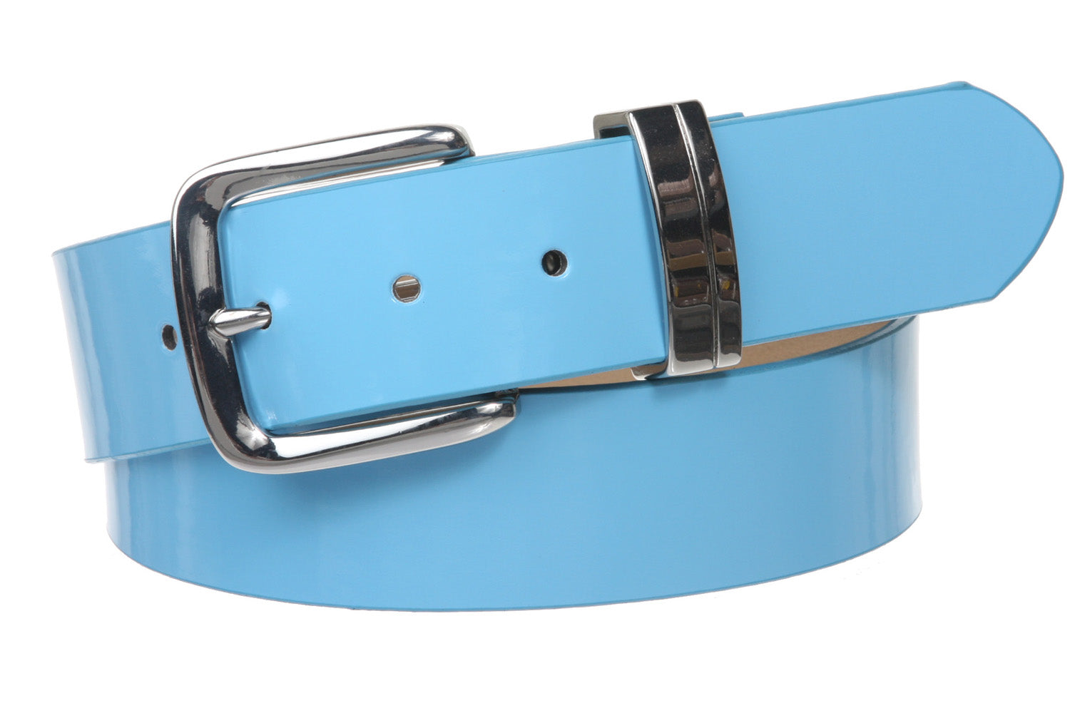 1 1/2" (38 mm) Snap On Nickel Free Faux Synthetic Patent Leather Fashion Plain Belt - OnlineBelts