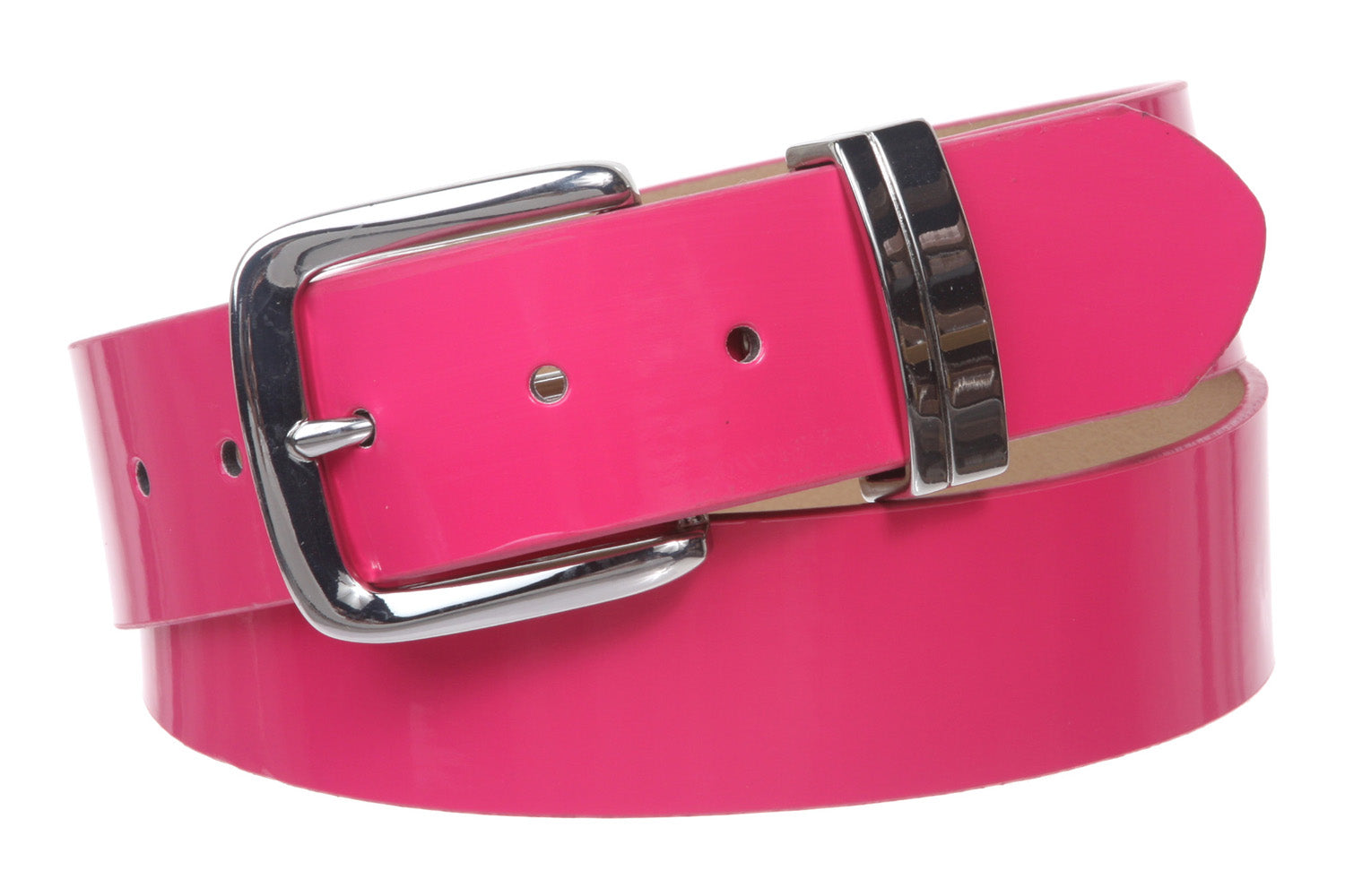1 1/2" (38 mm) Snap On Nickel Free Faux Synthetic Patent Leather Fashion Plain Belt - OnlineBelts