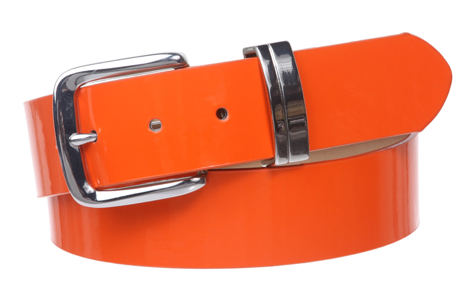 1 1/2" (38 mm) Snap On Nickel Free Faux Synthetic Patent Leather Fashion Plain Belt - OnlineBelts