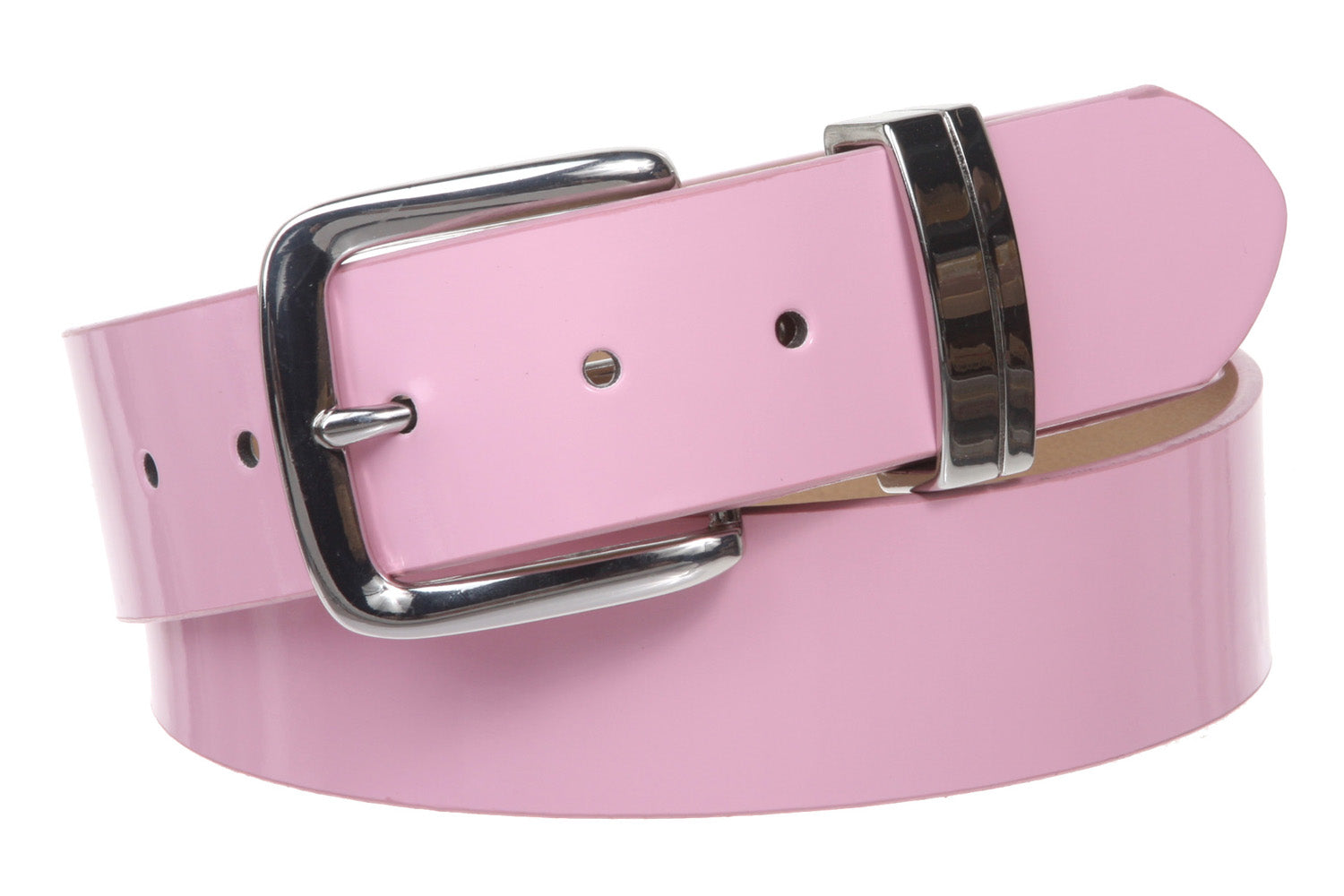 1 1/2" (38 mm) Snap On Nickel Free Faux Synthetic Patent Leather Fashion Plain Belt - OnlineBelts