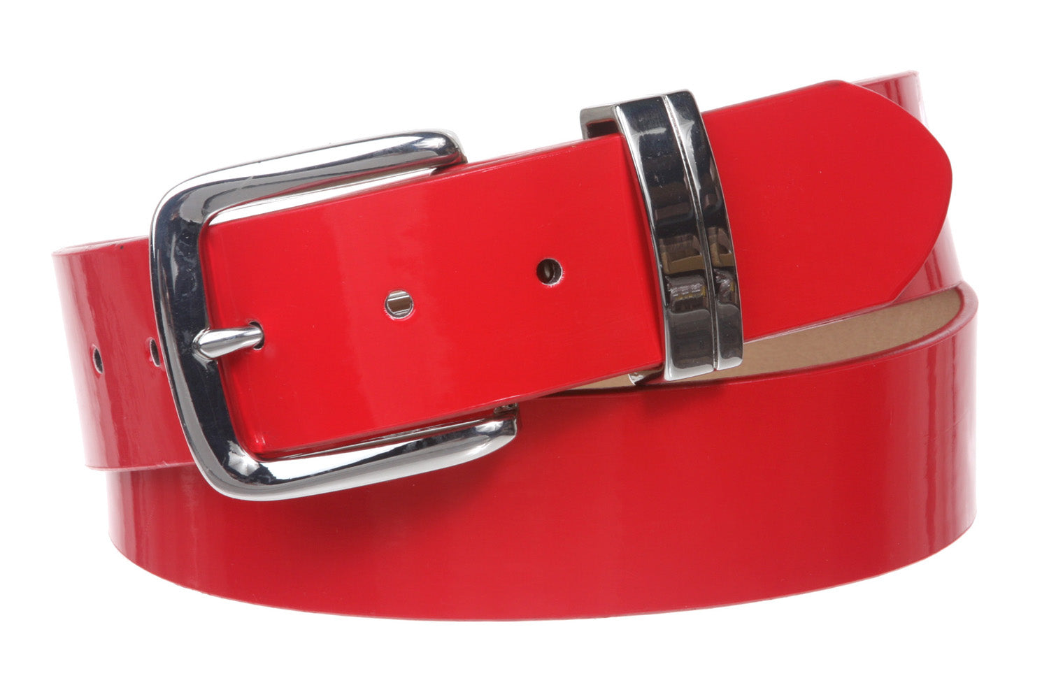 1 1/2" (38 mm) Snap On Nickel Free Faux Synthetic Patent Leather Fashion Plain Belt - OnlineBelts