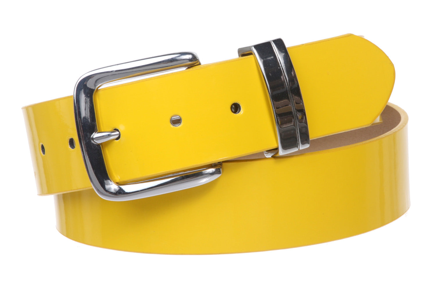 1 1/2" (38 mm) Snap On Nickel Free Faux Synthetic Patent Leather Fashion Plain Belt - OnlineBelts