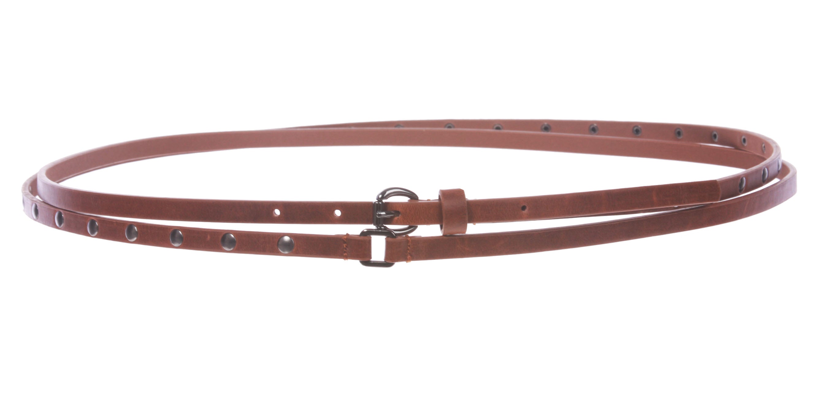 3/8" (10 mm) Skinny Studded Double Wrap Belt - OnlineBelts