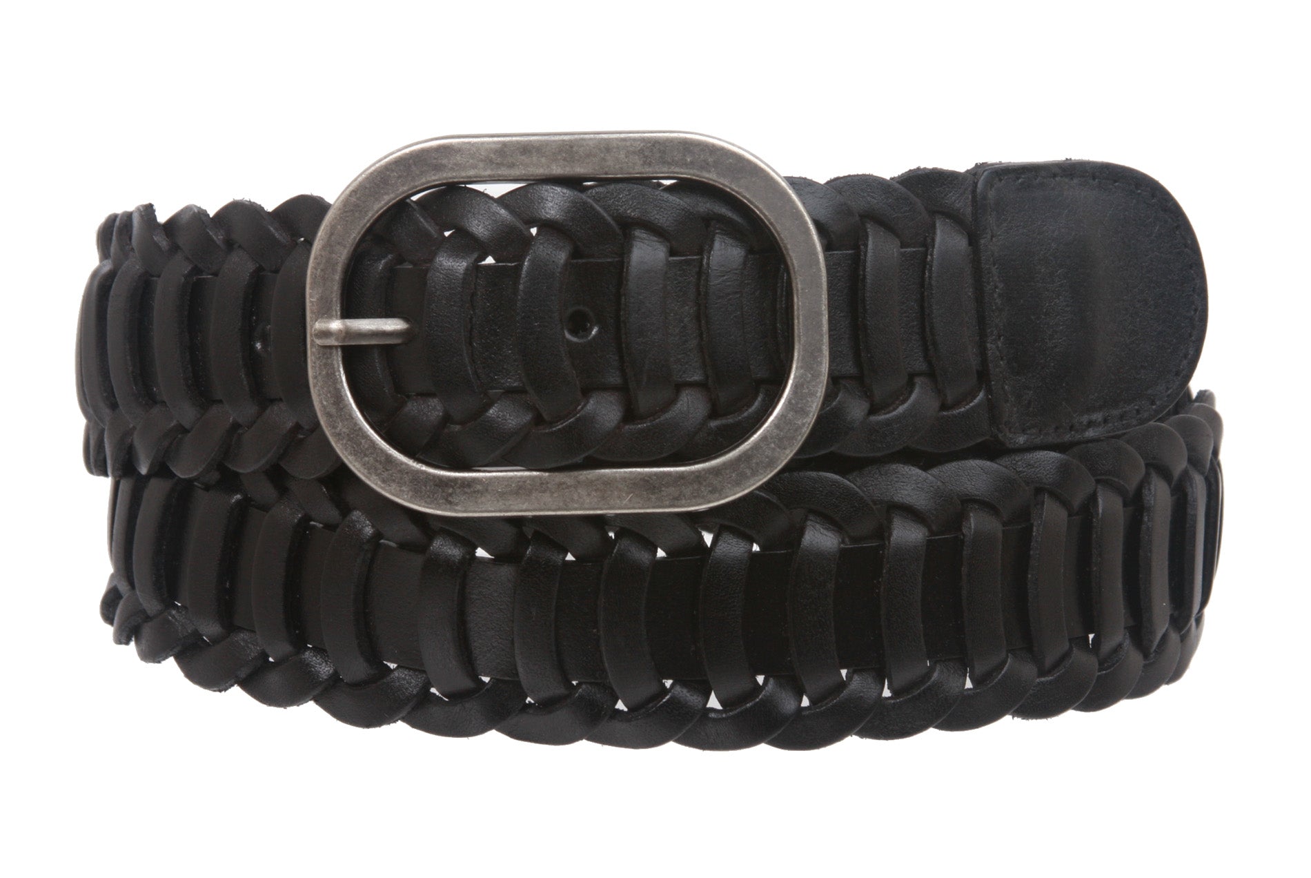 Unisex Oil Tanned Braided Genuine Leather Link Belt - OnlineBelts