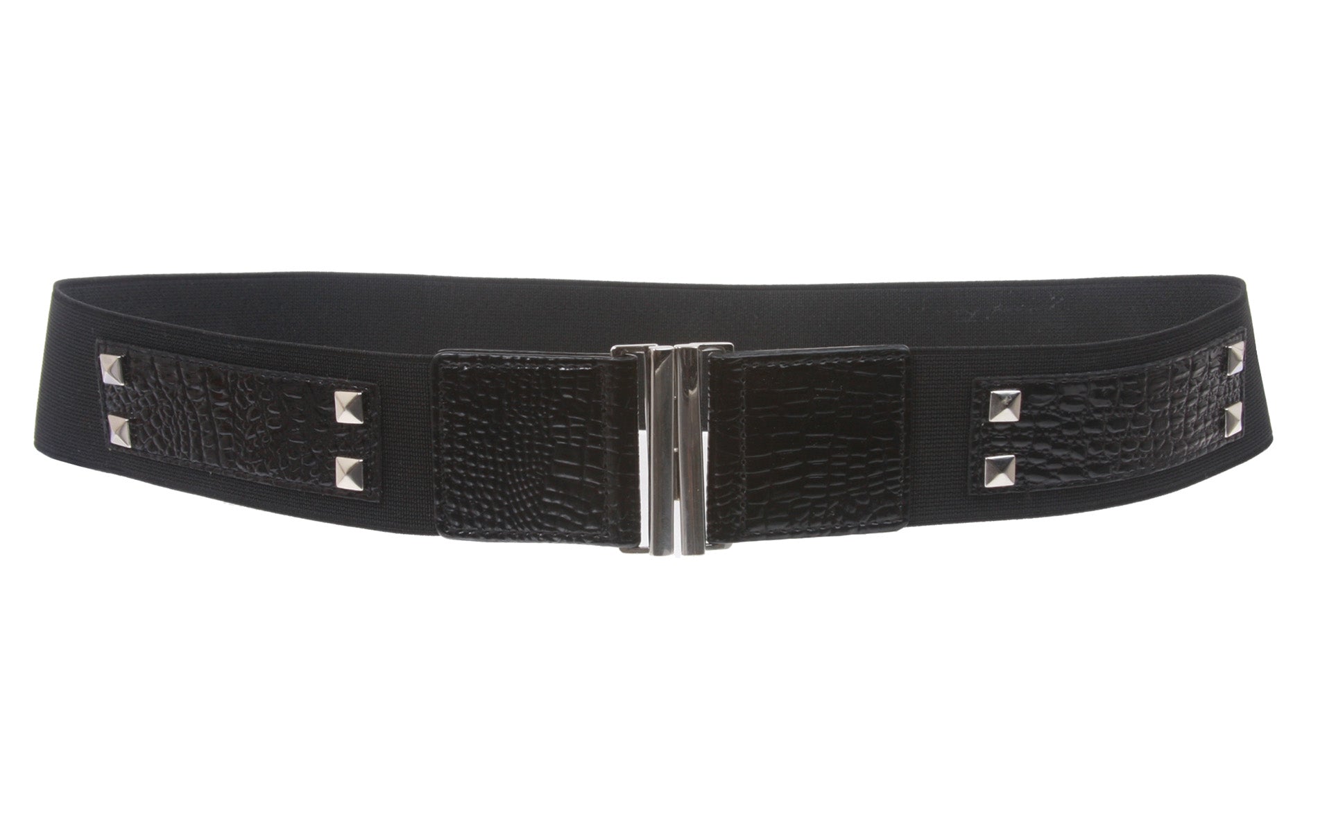 1 3/4" Ladies High Waist Studded Fashion Stretch Belt - OnlineBelts