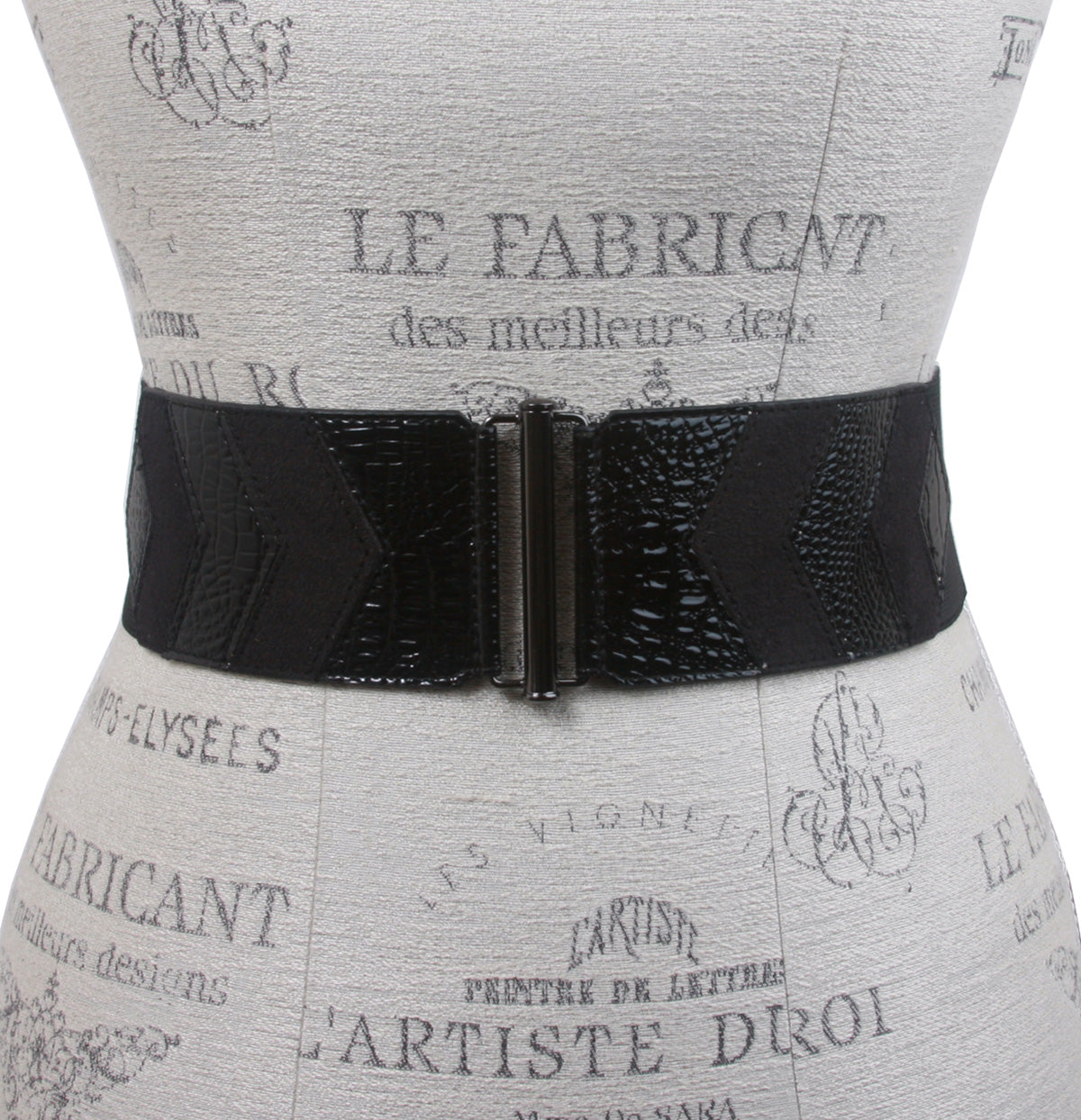 Womens 2 1/2 High Waist Croco and Faux Suede Stretch Belt - OnlineBelts