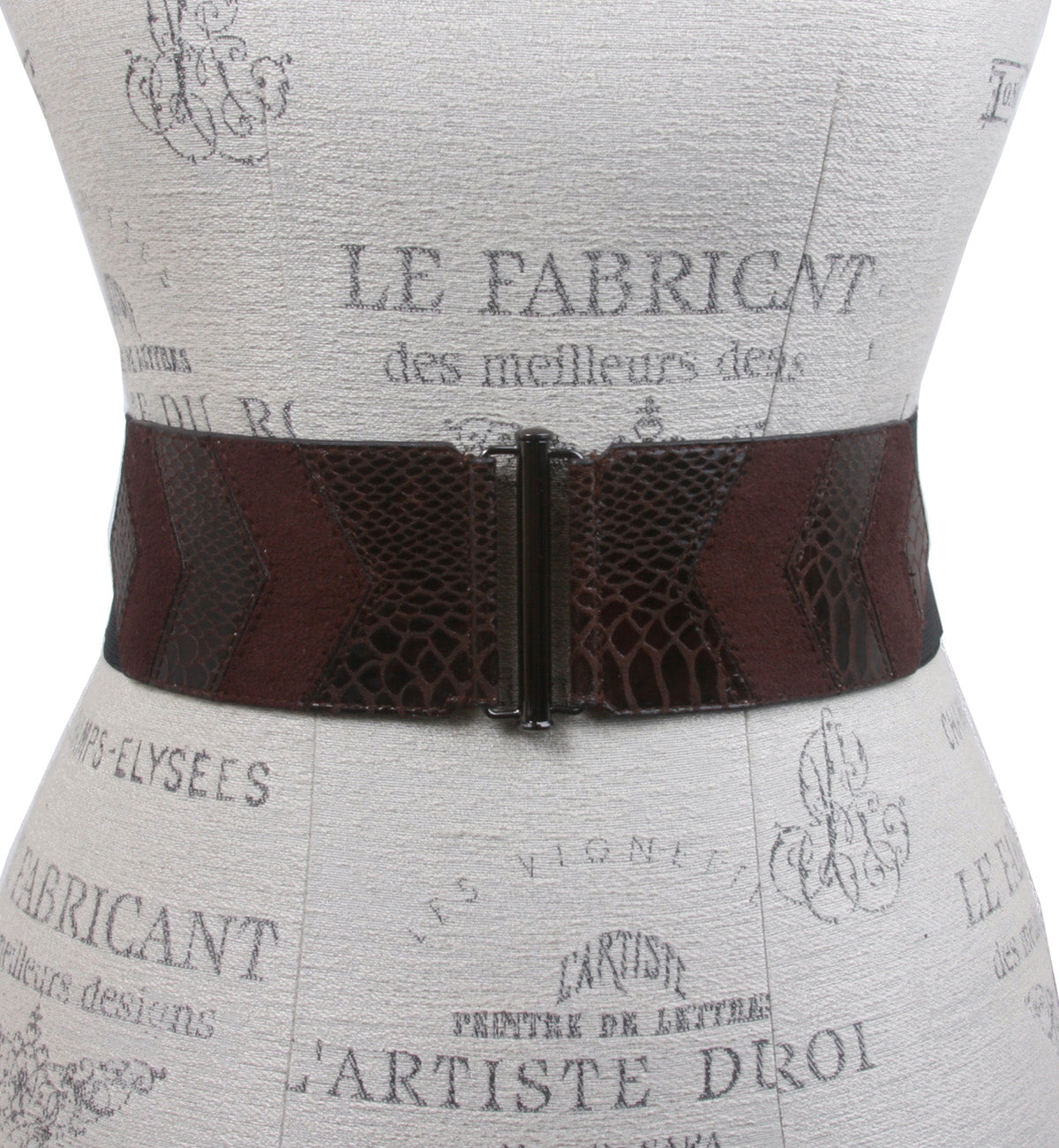 Womens 2 1/2 High Waist Croco and Faux Suede Stretch Belt - OnlineBelts