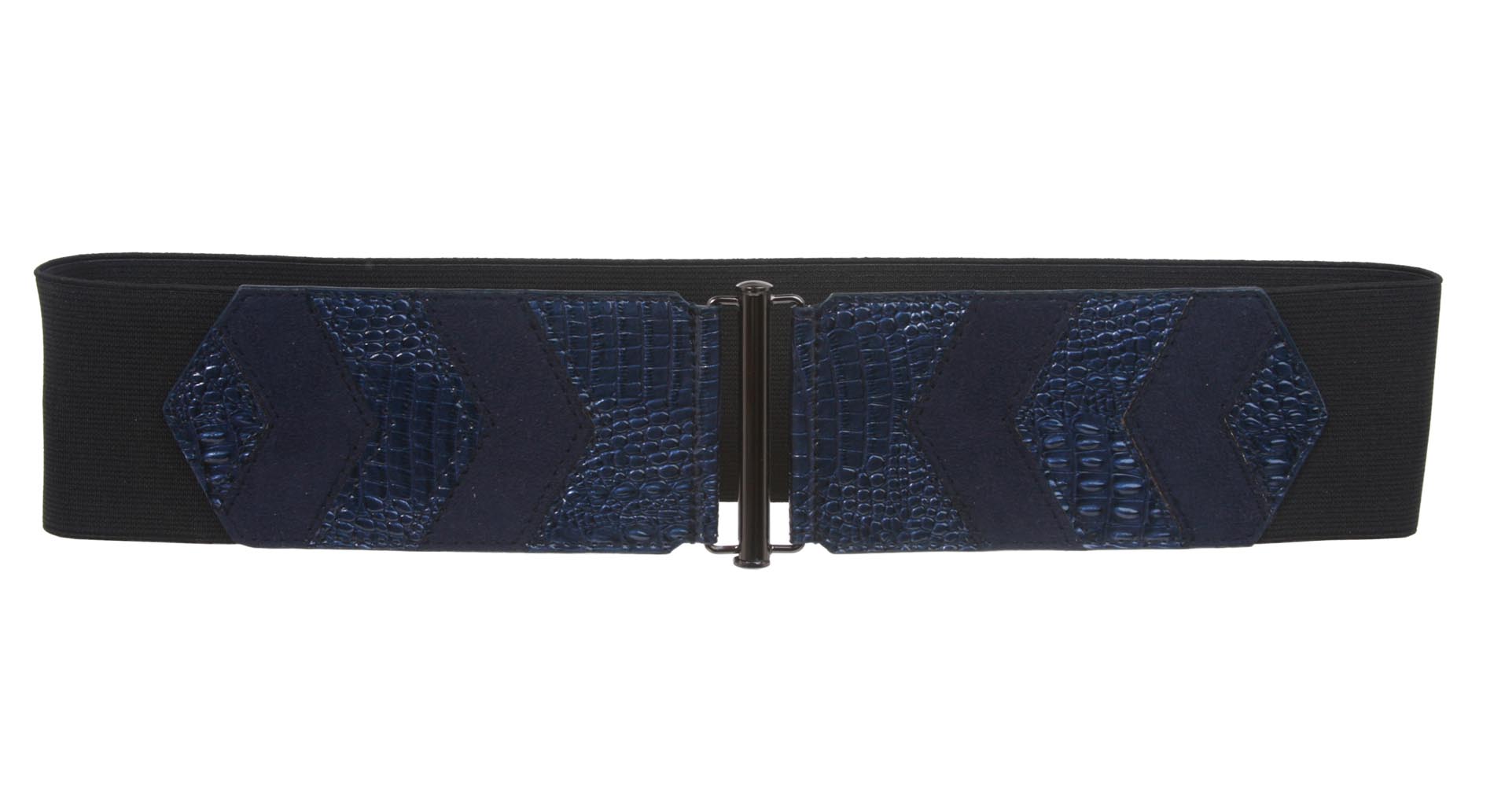 Womens 2 1/2 High Waist Croco and Faux Suede Stretch Belt - OnlineBelts