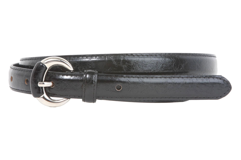 3/4 Inch Semi-covered Stitching Feather Edged Skinny Belt - OnlineBelts