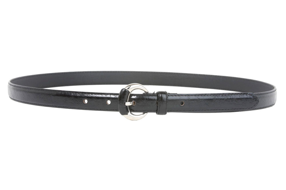 3/4 Inch Semi-covered Stitching Feather Edged Skinny Belt - OnlineBelts