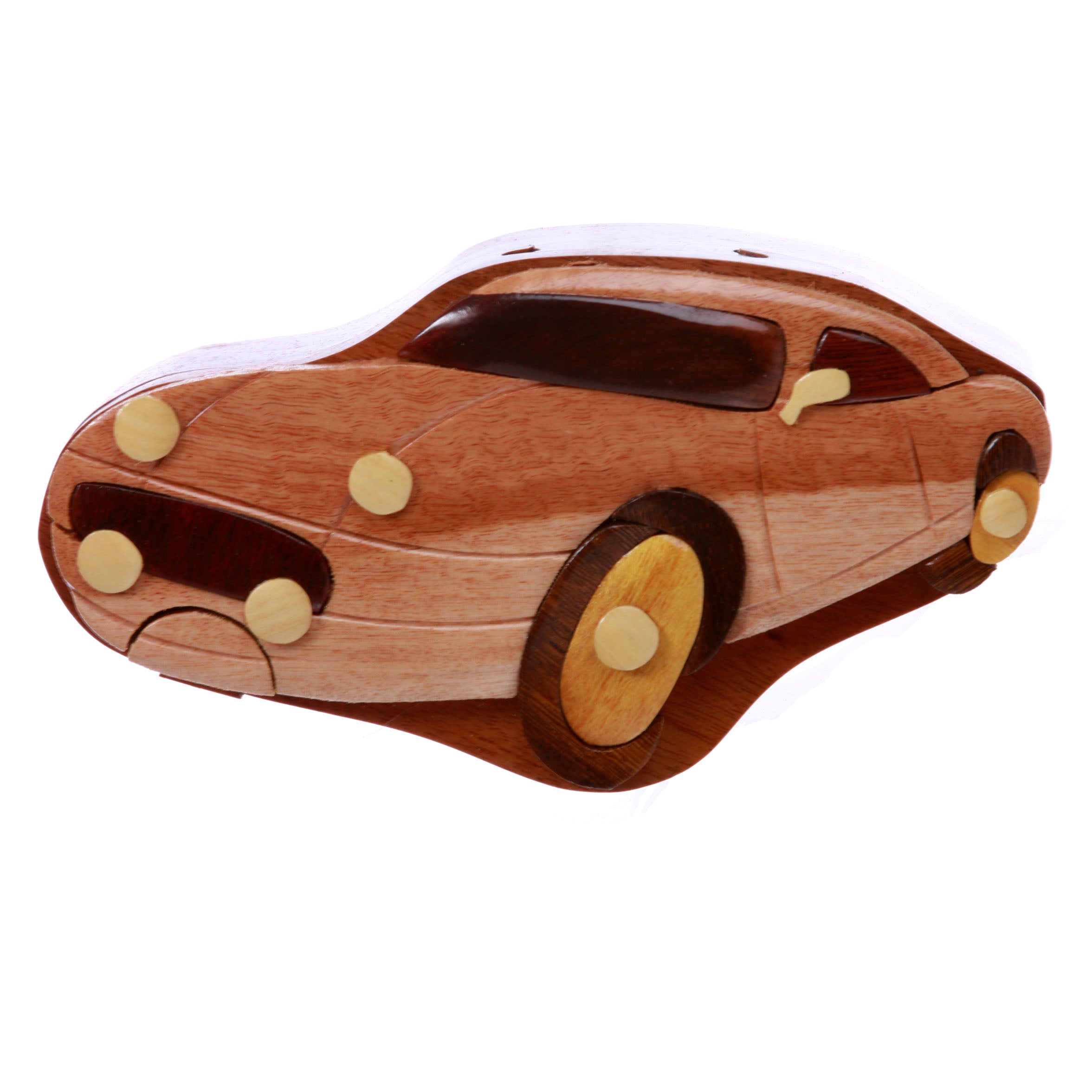 Handcrafted Wooden Sports Car Shape Cool Secret Jewelry Puzzle Box - Car - OnlineBelts