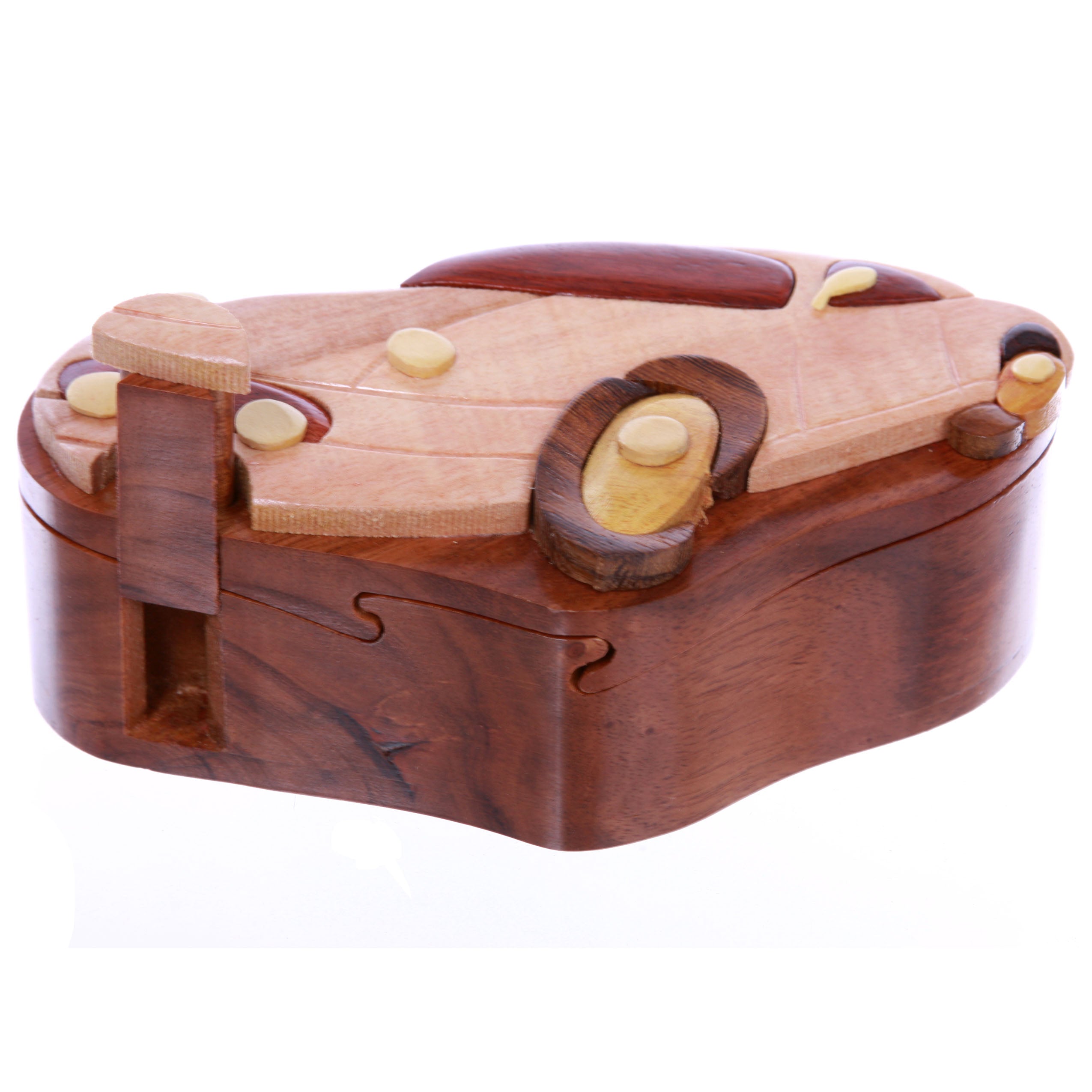 Handcrafted Wooden Sports Car Shape Cool Secret Jewelry Puzzle Box - Car - OnlineBelts