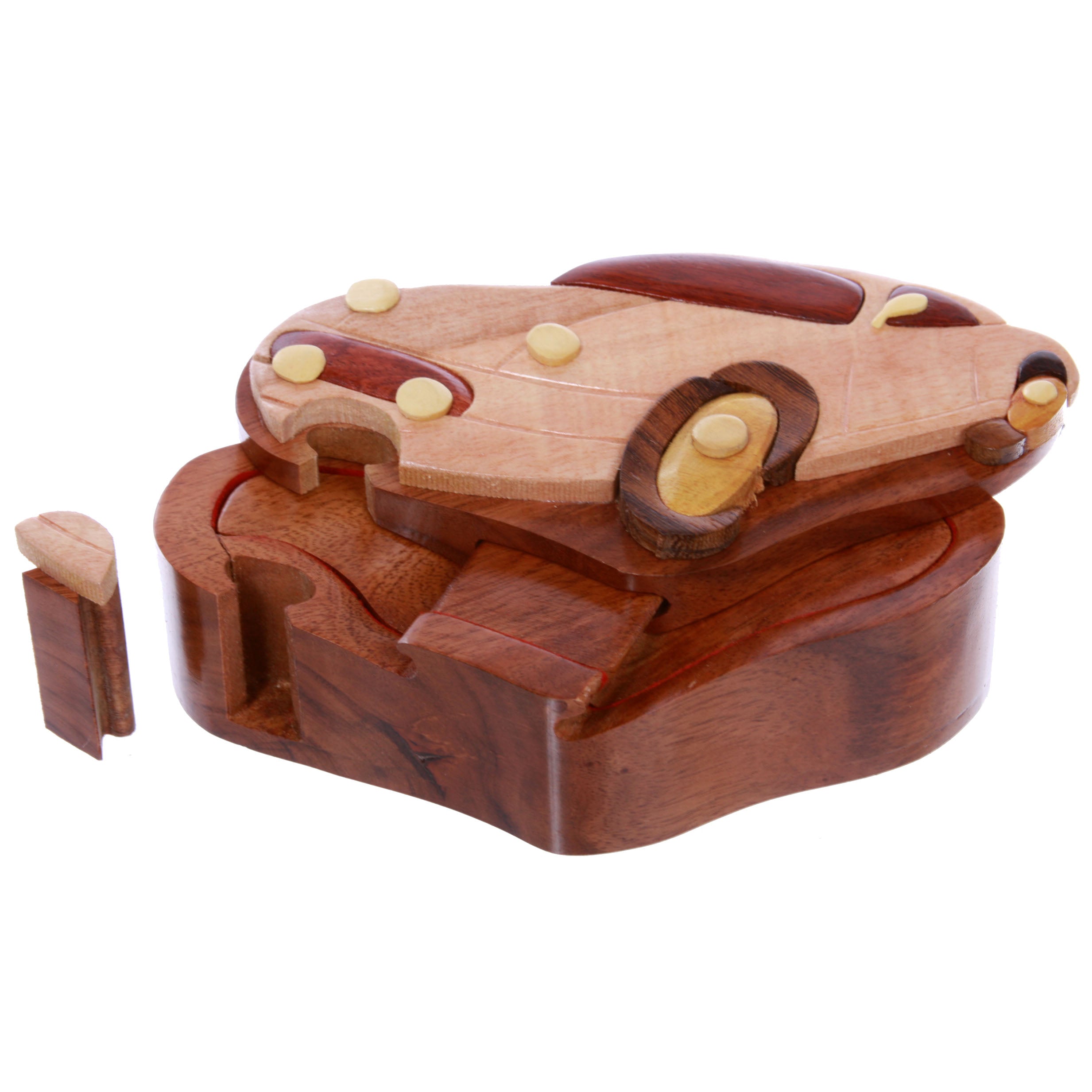 Handcrafted Wooden Sports Car Shape Cool Secret Jewelry Puzzle Box - Car - OnlineBelts