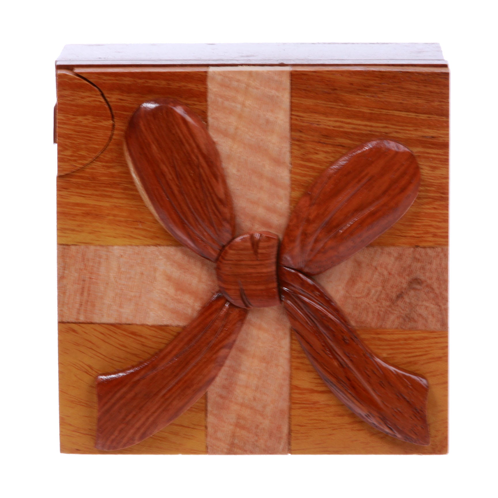 Handcrafted Wooden Square Gift Box Shape Secret Jewelry Puzzle Box - Gift Box - OnlineBelts