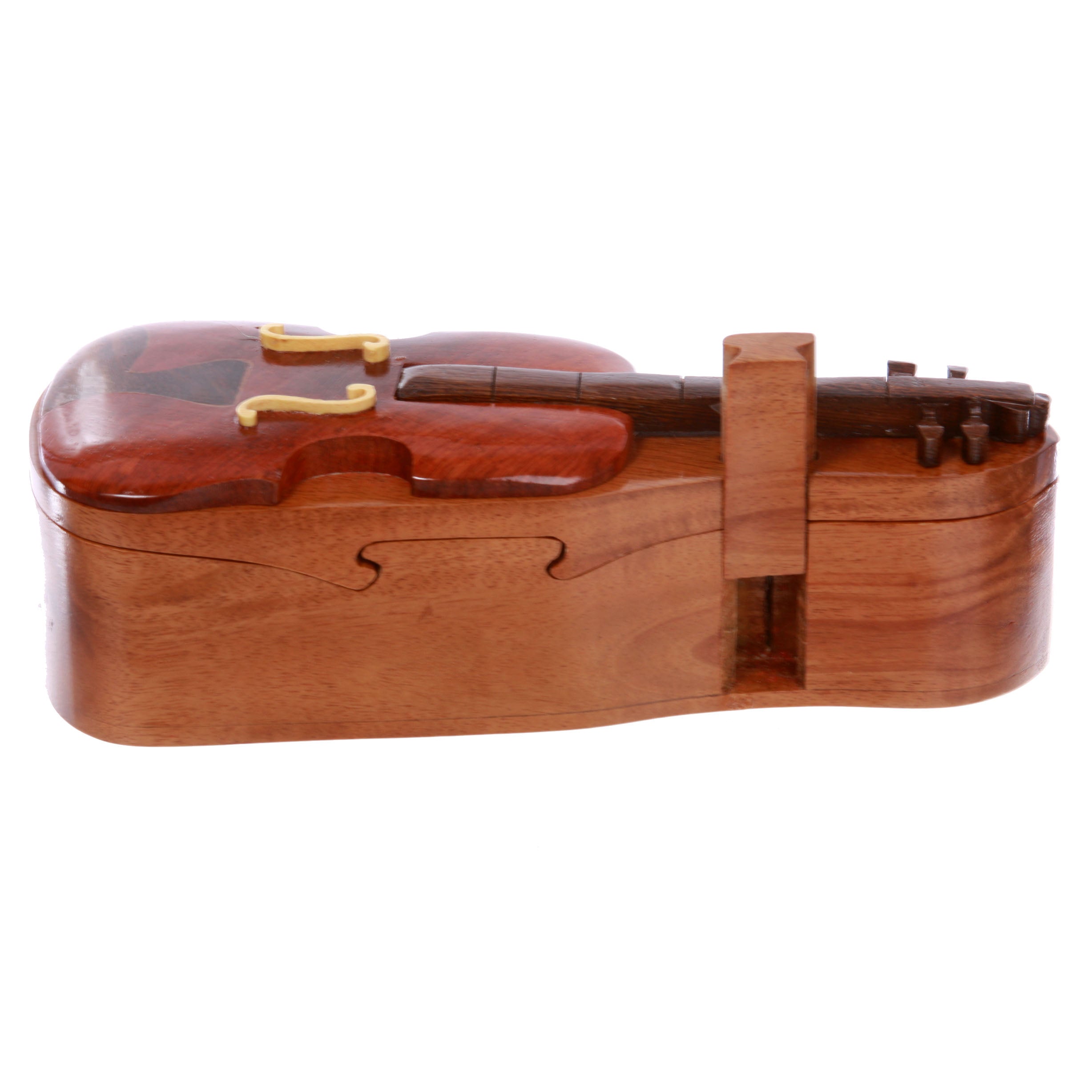 Violin/Fiddle Handcrafted Wooden Secret Jewelry Puzzle Box - Violin/Fiddle - OnlineBelts