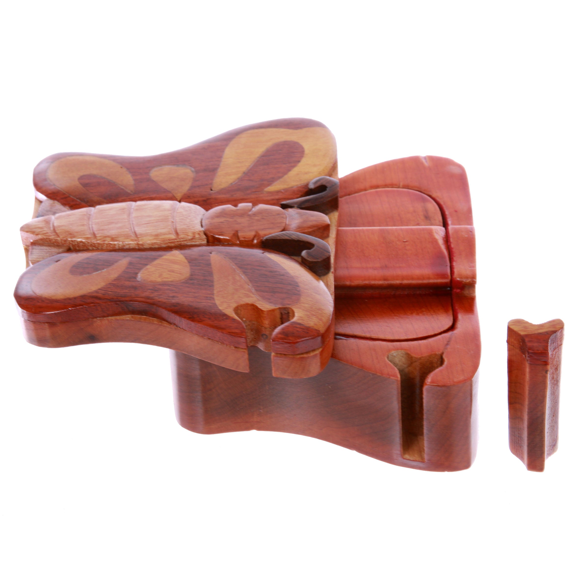 Butterfly Handcrafted Wooden Secret Jewelry Puzzle Box - Butterfly - OnlineBelts