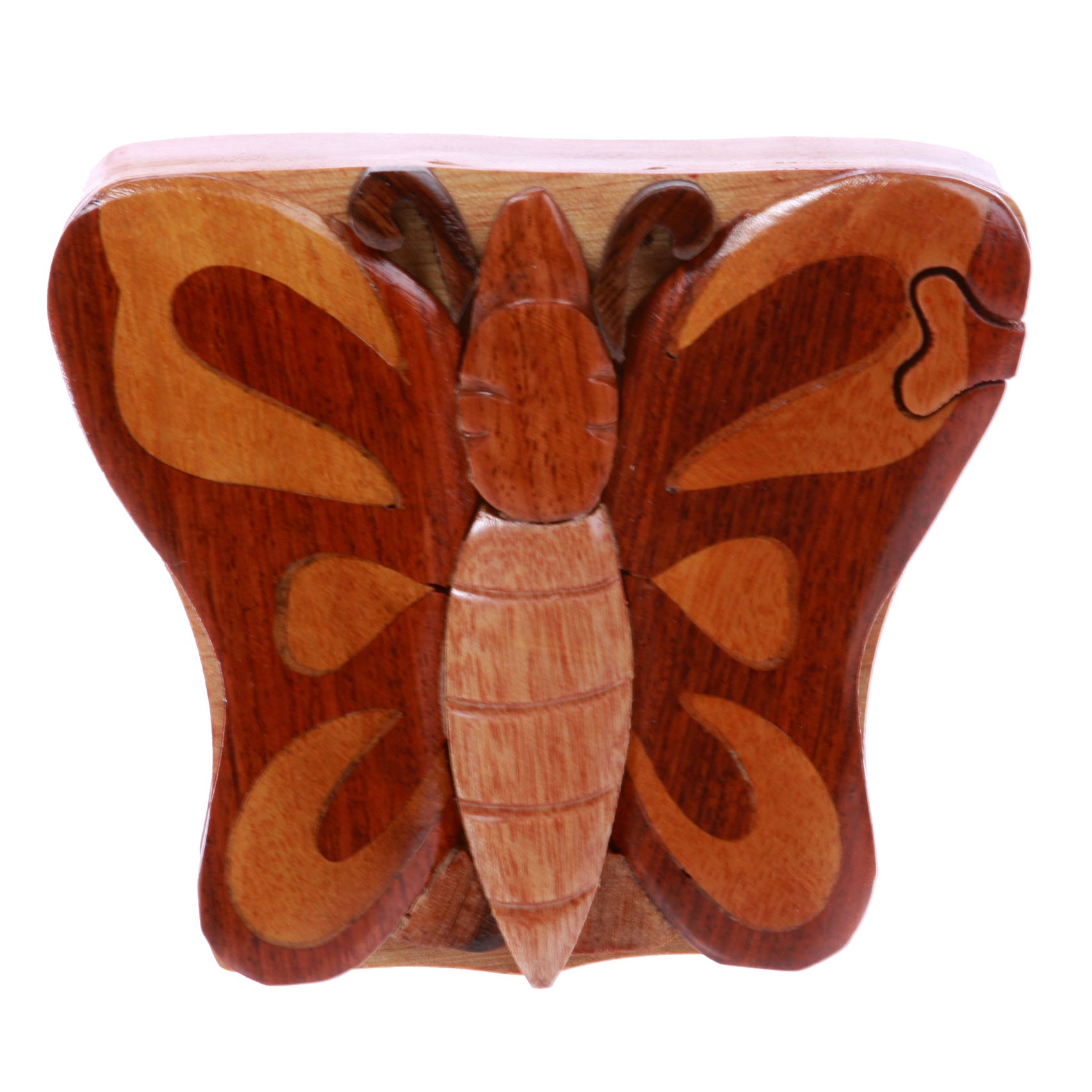 Butterfly Handcrafted Wooden Secret Jewelry Puzzle Box - Butterfly - OnlineBelts