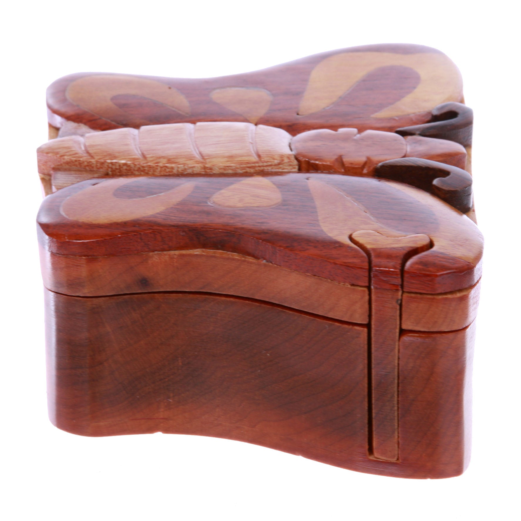 Butterfly Handcrafted Wooden Secret Jewelry Puzzle Box - Butterfly - OnlineBelts