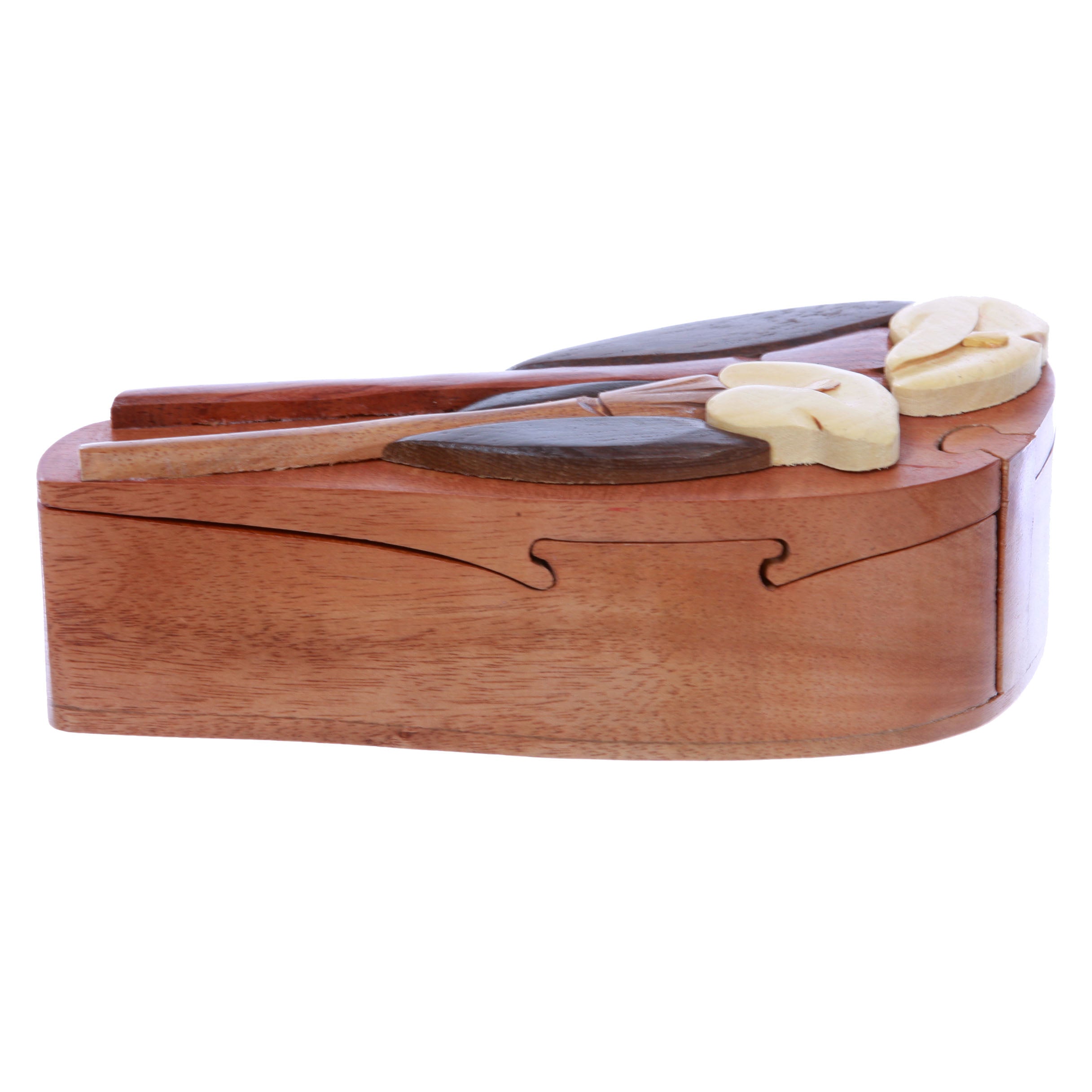 Calla Lily Shape Handcrafted Wooden Secret Jewelry Puzzle Box - Calla Lily - OnlineBelts