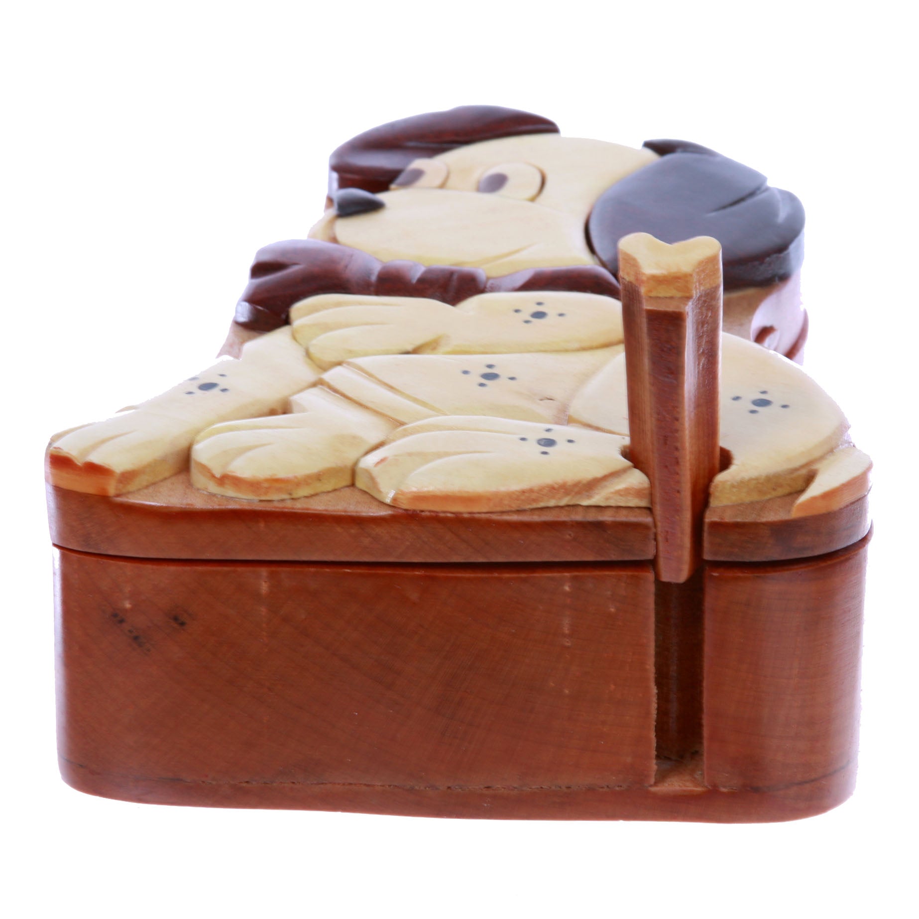 Lovely Doggy Puppy Handcrafted Wooden Dinosaur Secret Jewelry Puzzle Box - Dog - OnlineBelts