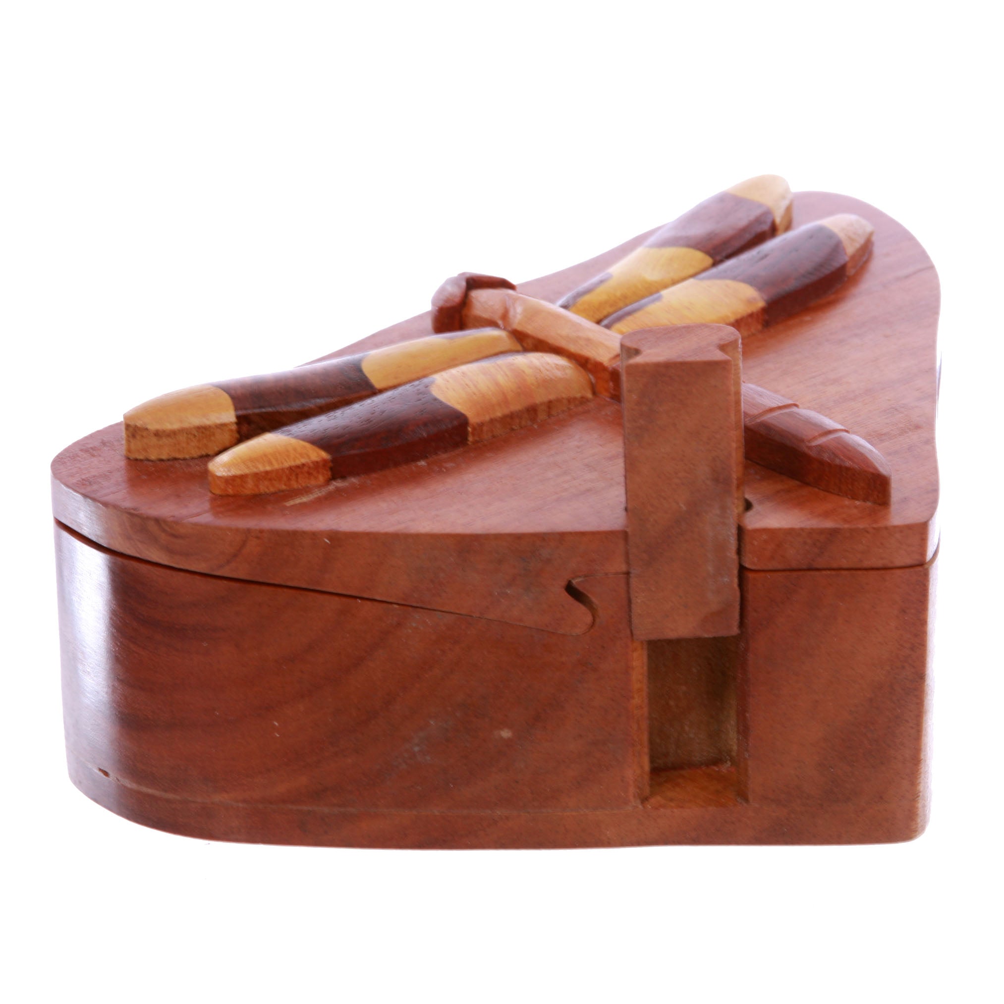 dragonfly Handcrafted Wooden Secret Jewelry Puzzle Box -Dragonfly - OnlineBelts
