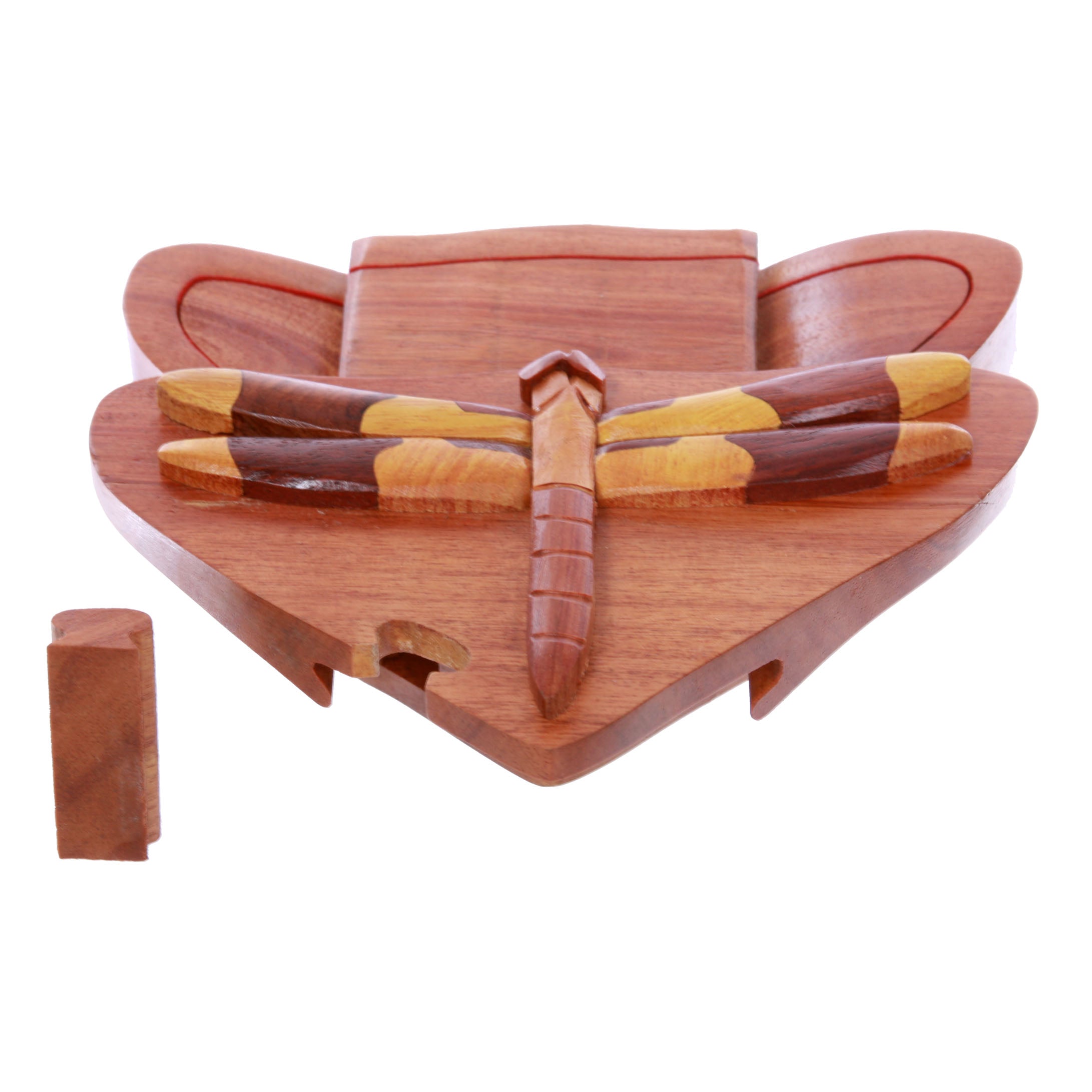 dragonfly Handcrafted Wooden Secret Jewelry Puzzle Box -Dragonfly - OnlineBelts