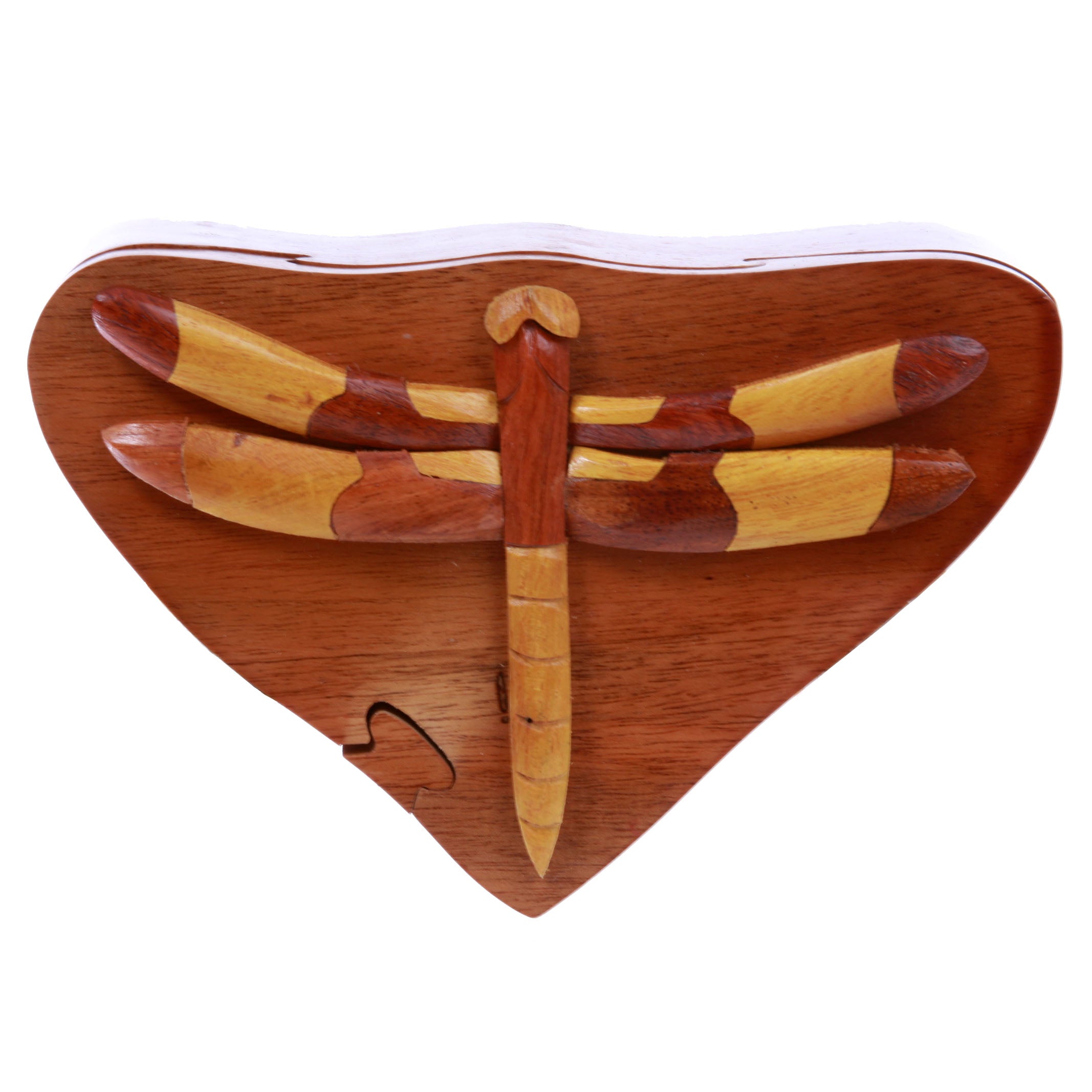 dragonfly Handcrafted Wooden Secret Jewelry Puzzle Box -Dragonfly