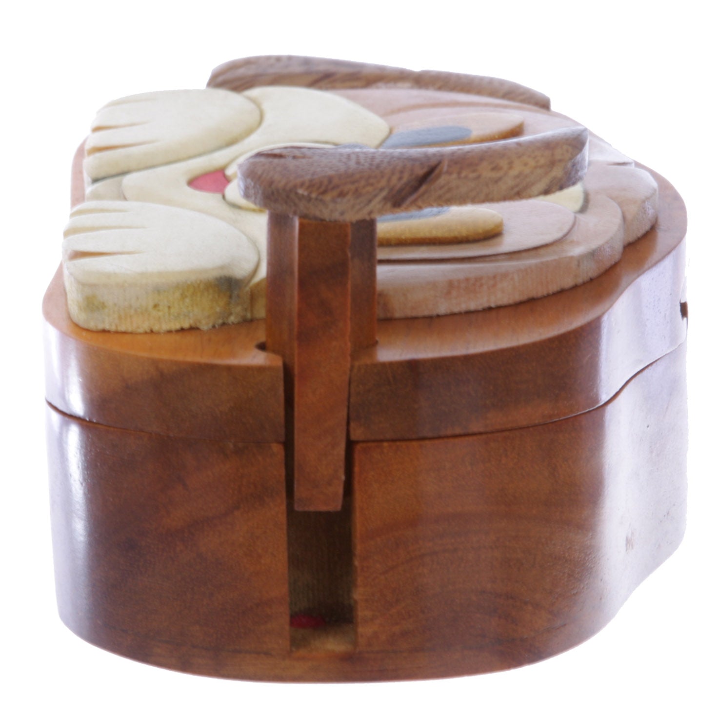 Handcrafted Wooden Dog/Puppy Shape Secret Jewelry Puzzle Box - Dog/Puppy - OnlineBelts