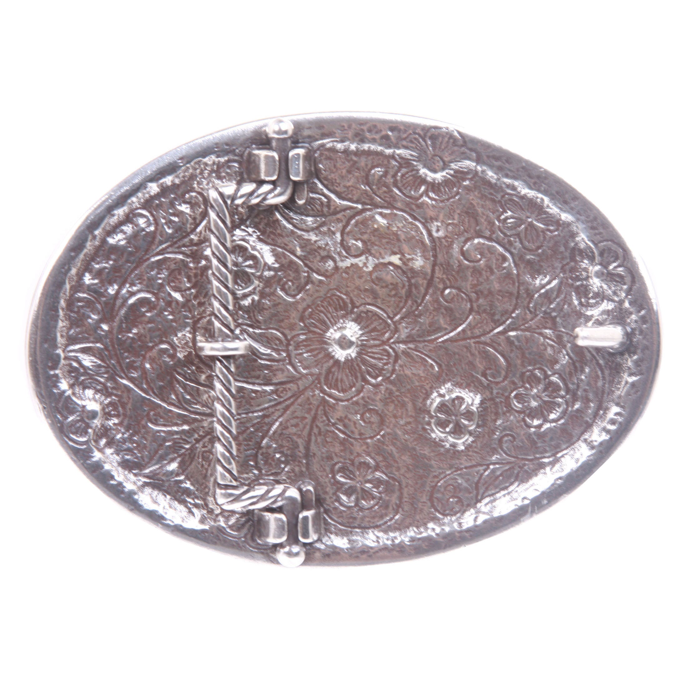 Women's Rhinestone Bling Flower Oval Belt Buckle - OnlineBelts