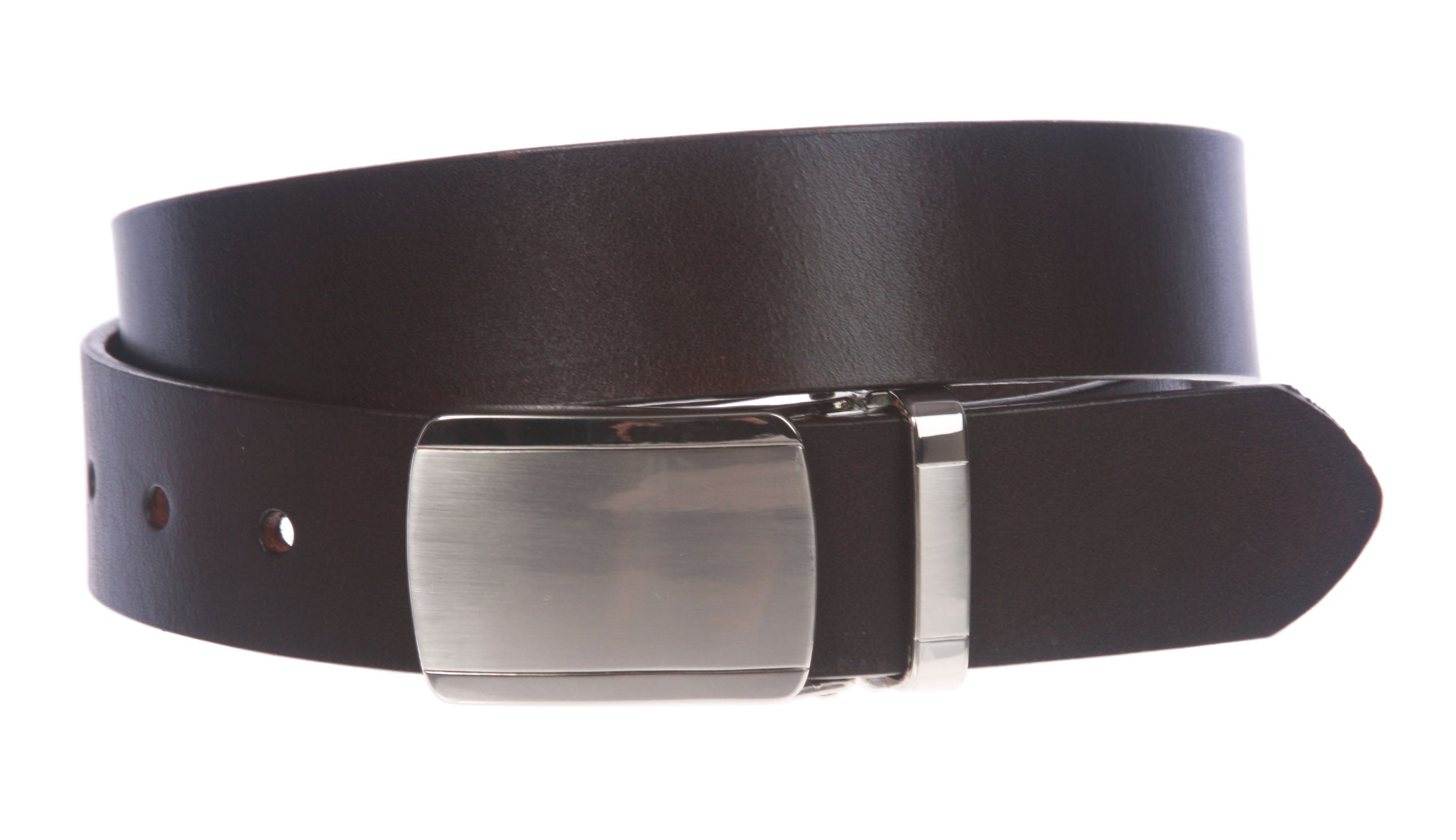 1 3/8" (34 mm) Clamp On Standard Plain Full Grain Leather Belt - OnlineBelts