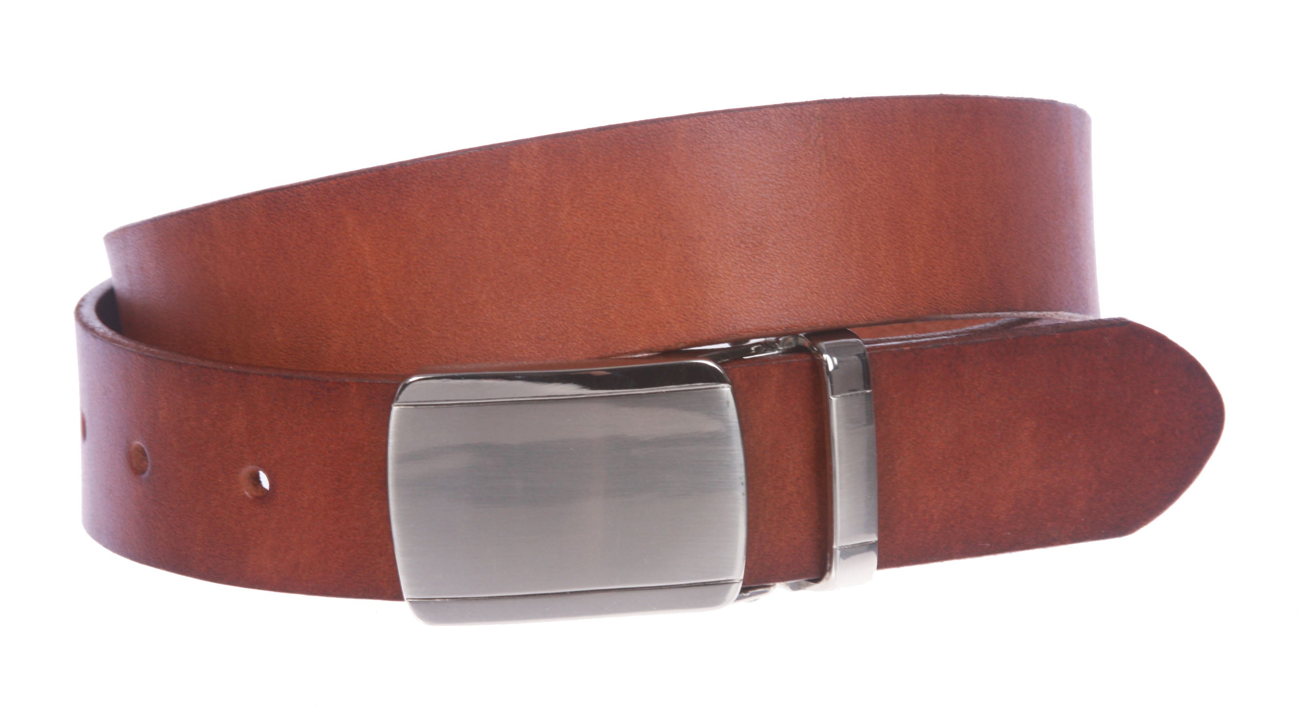 1 3/8" (34 mm) Clamp On Standard Plain Full Grain Leather Belt - OnlineBelts