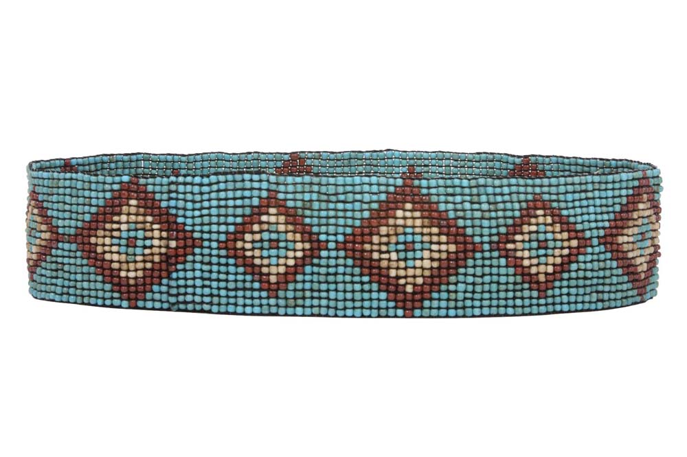 Diamond Pattern Southwest Beaded Stretch Belt - OnlineBelts