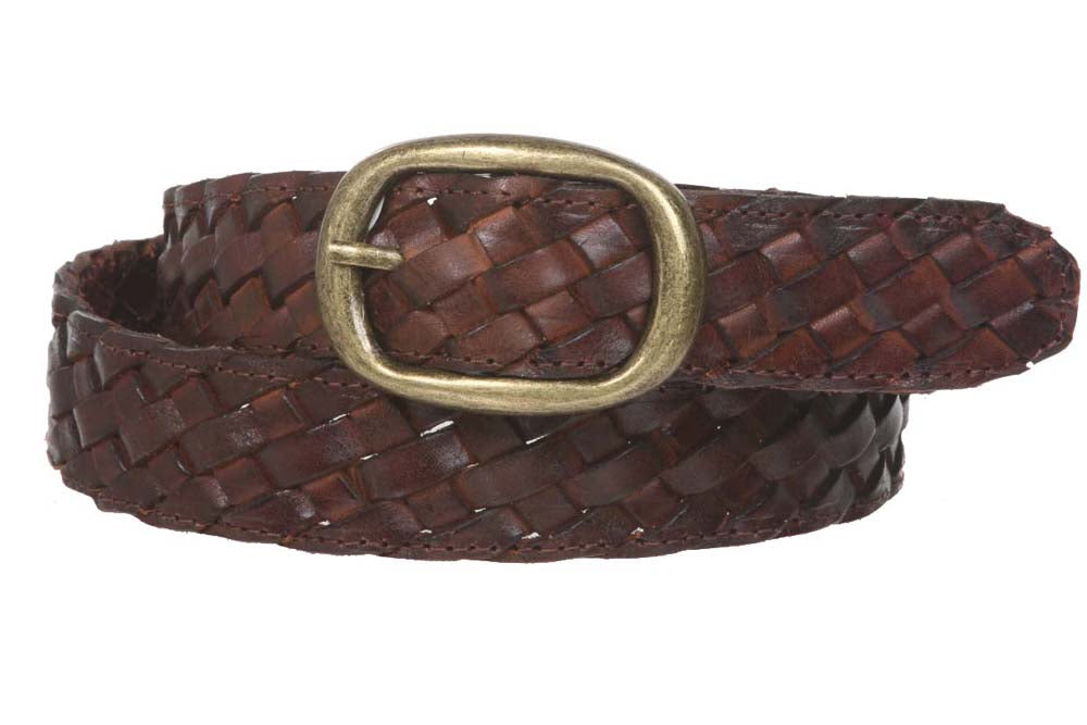 1 1/4" Women's Braided Woven Leather Belt