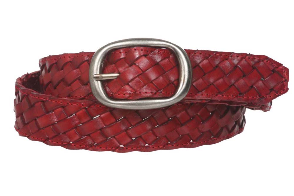 1 1/4" Women's Braided Woven Leather Belt - OnlineBelts
