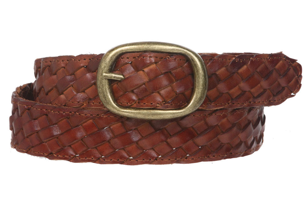 1 1/4" Women's Braided Woven Leather Belt - OnlineBelts