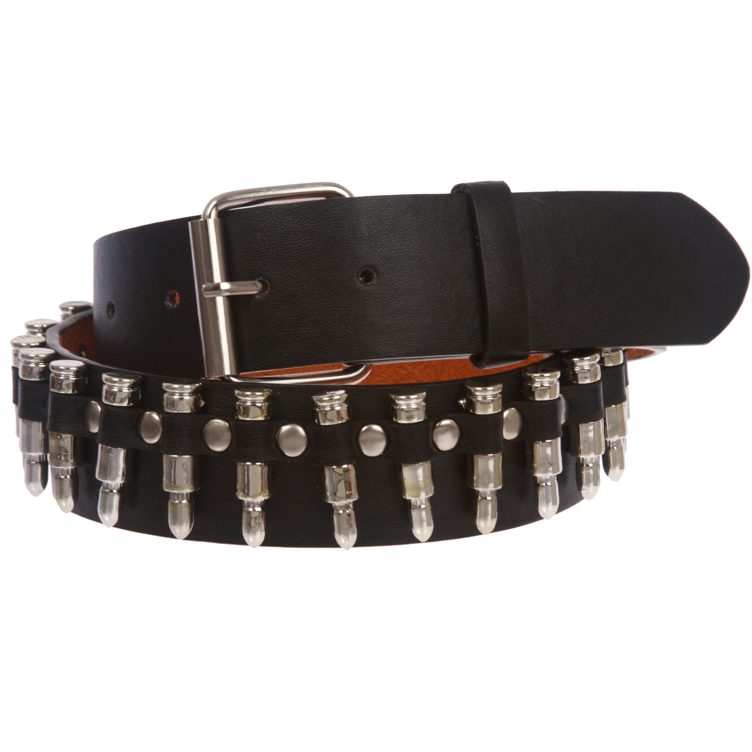 Snap On Imitation Bullets Leather Belt - OnlineBelts