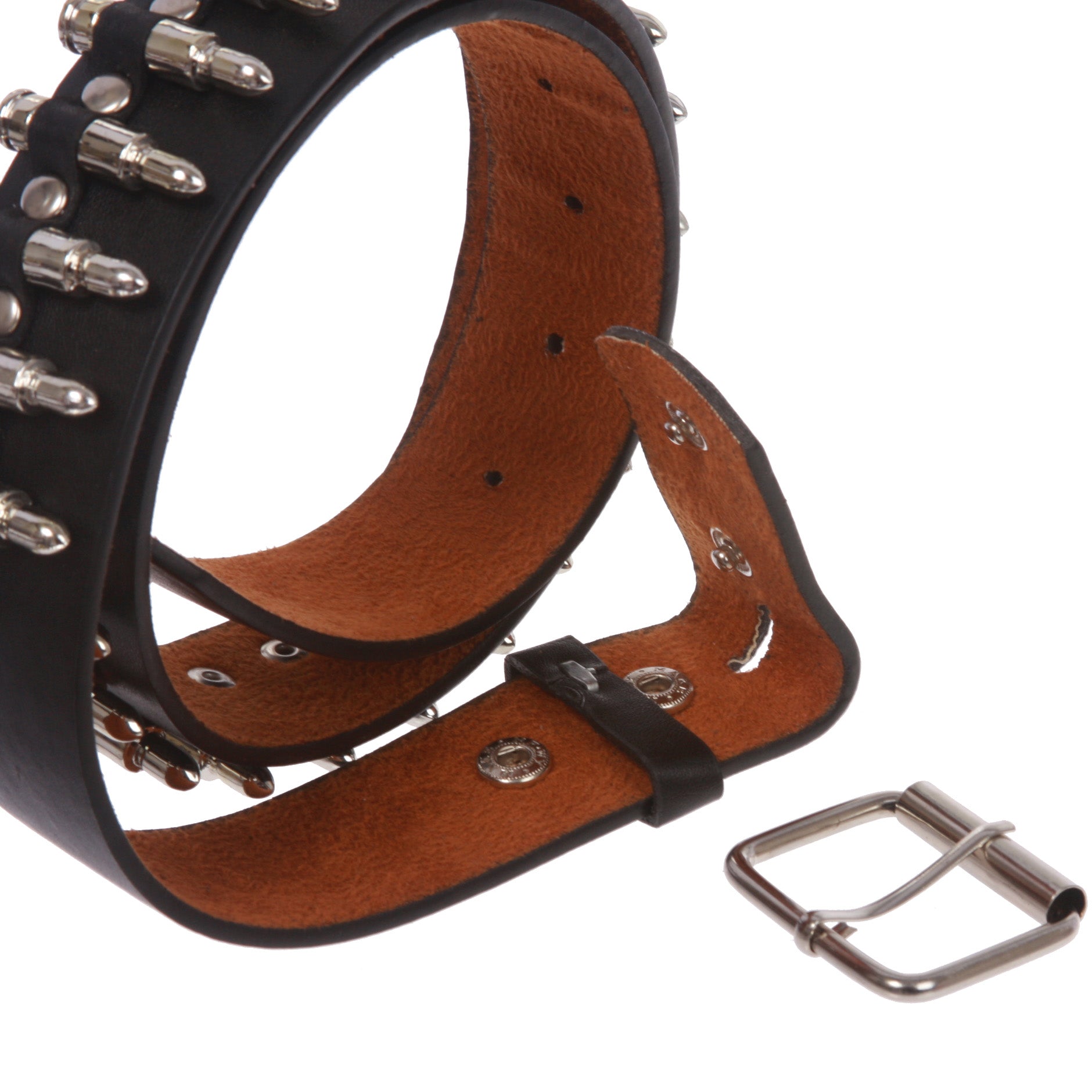 Snap On Imitation Bullets Leather Belt - OnlineBelts