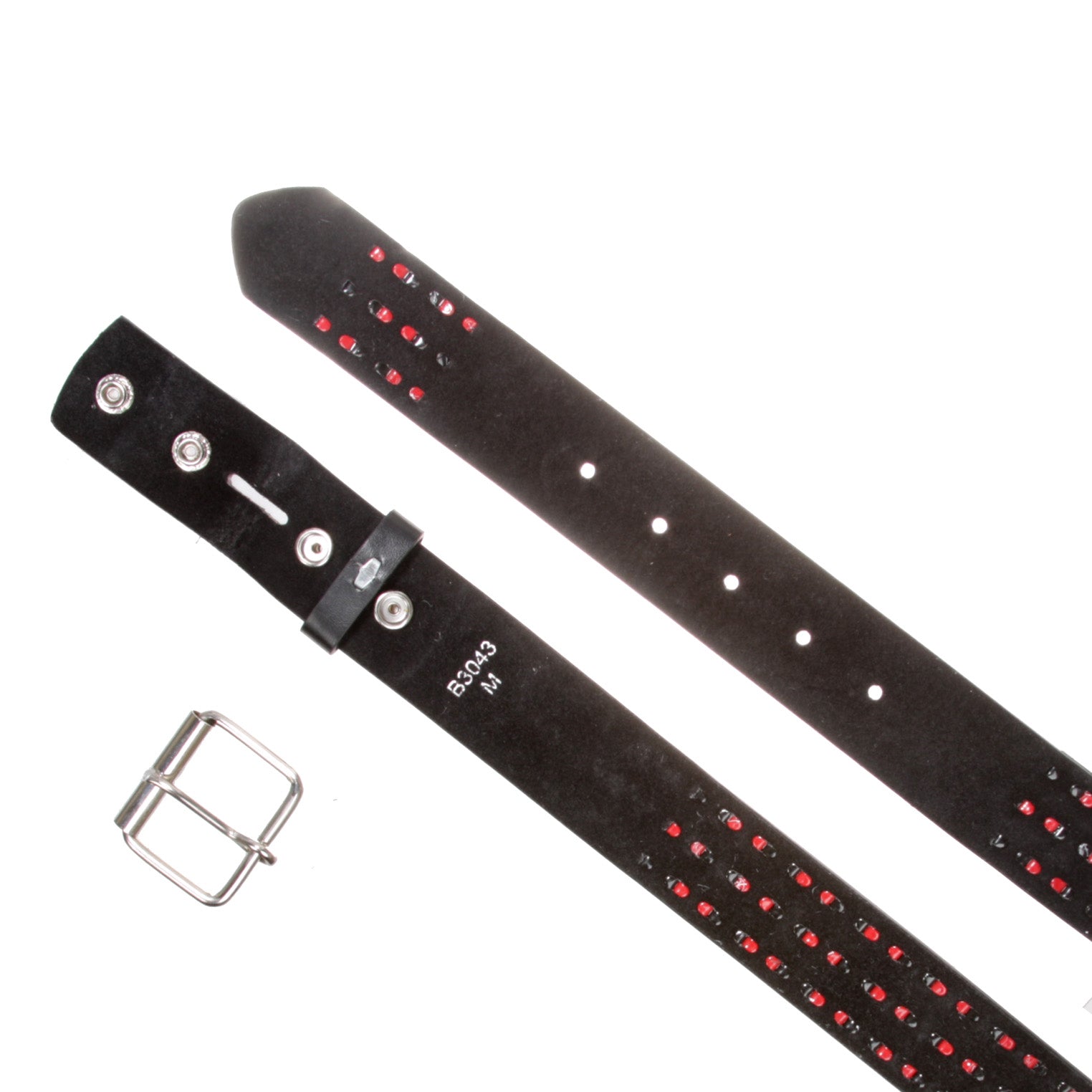 Snap On 1 1/2"-38mm Checkerboard Punk Rock Studded Belt - OnlineBelts