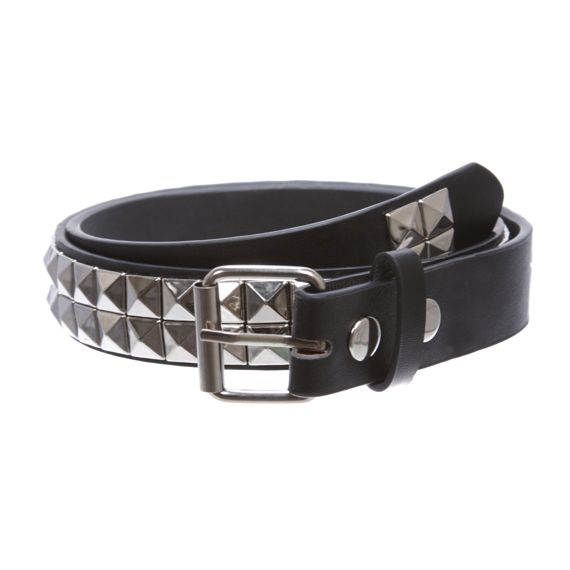 Kids 1" Snap On Punk Rock Studded Leather Belt - OnlineBelts