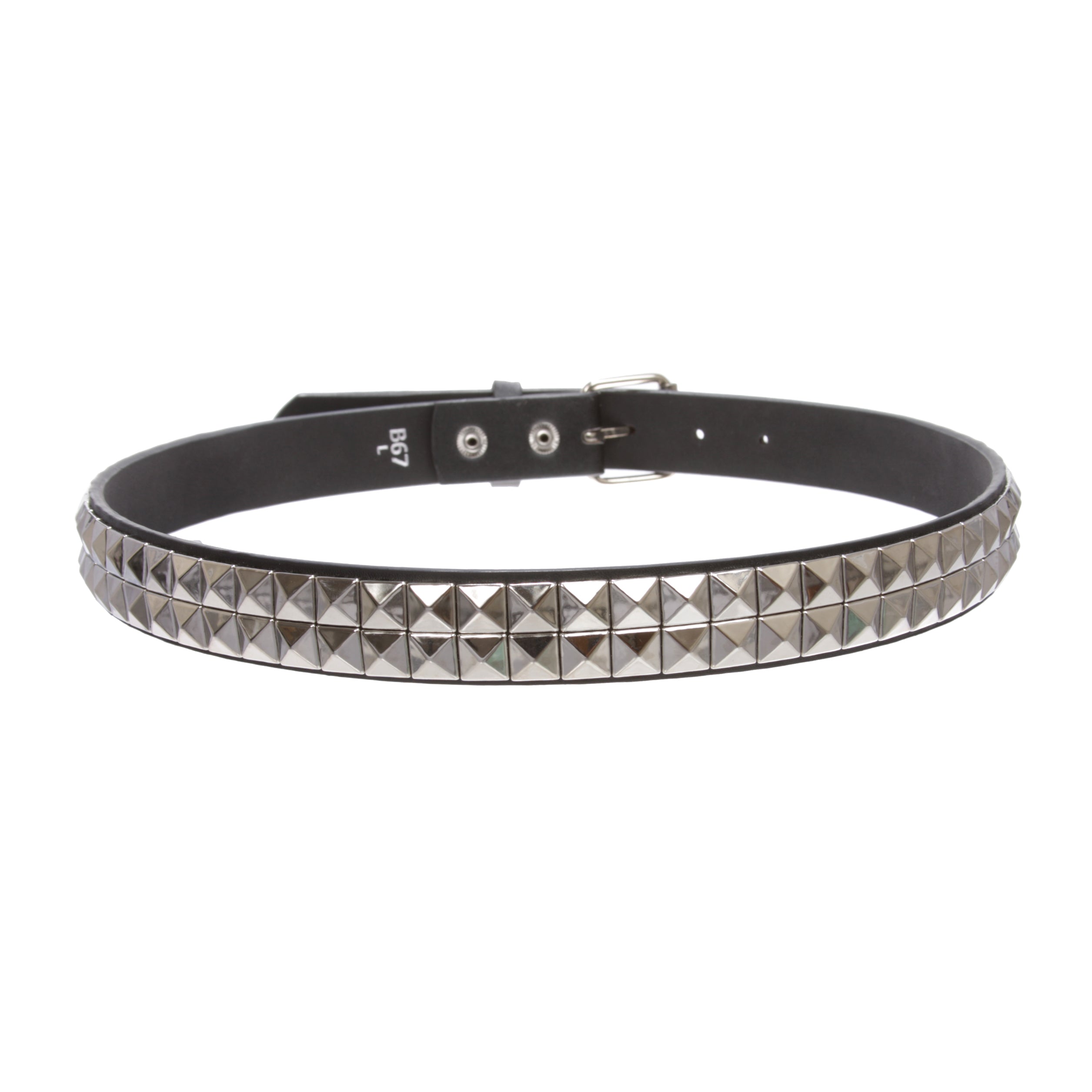 Kids 1" Snap On Punk Rock Studded Leather Belt - OnlineBelts