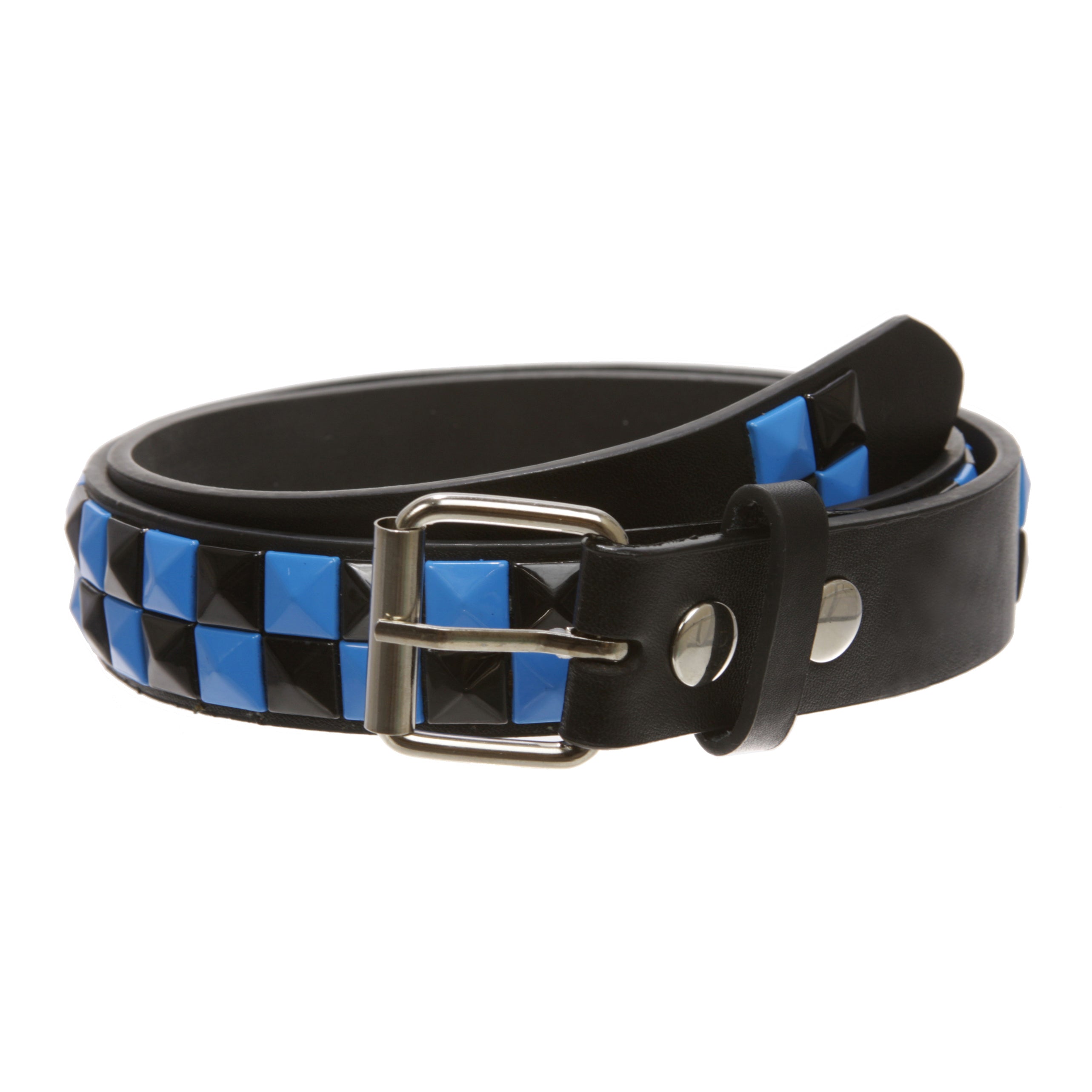 Kids 1" Snap On Punk Rock Studded Leather Belt - OnlineBelts