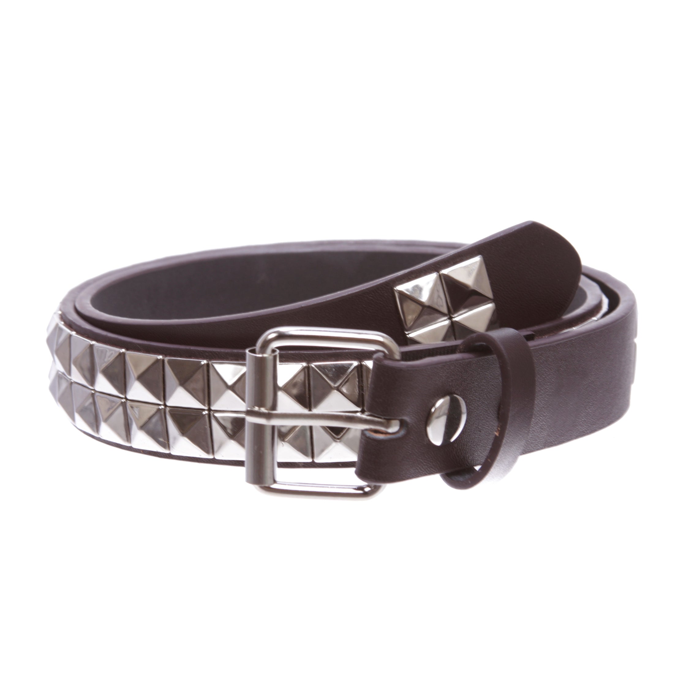 Kids 1" Snap On Punk Rock Studded Leather Belt - OnlineBelts